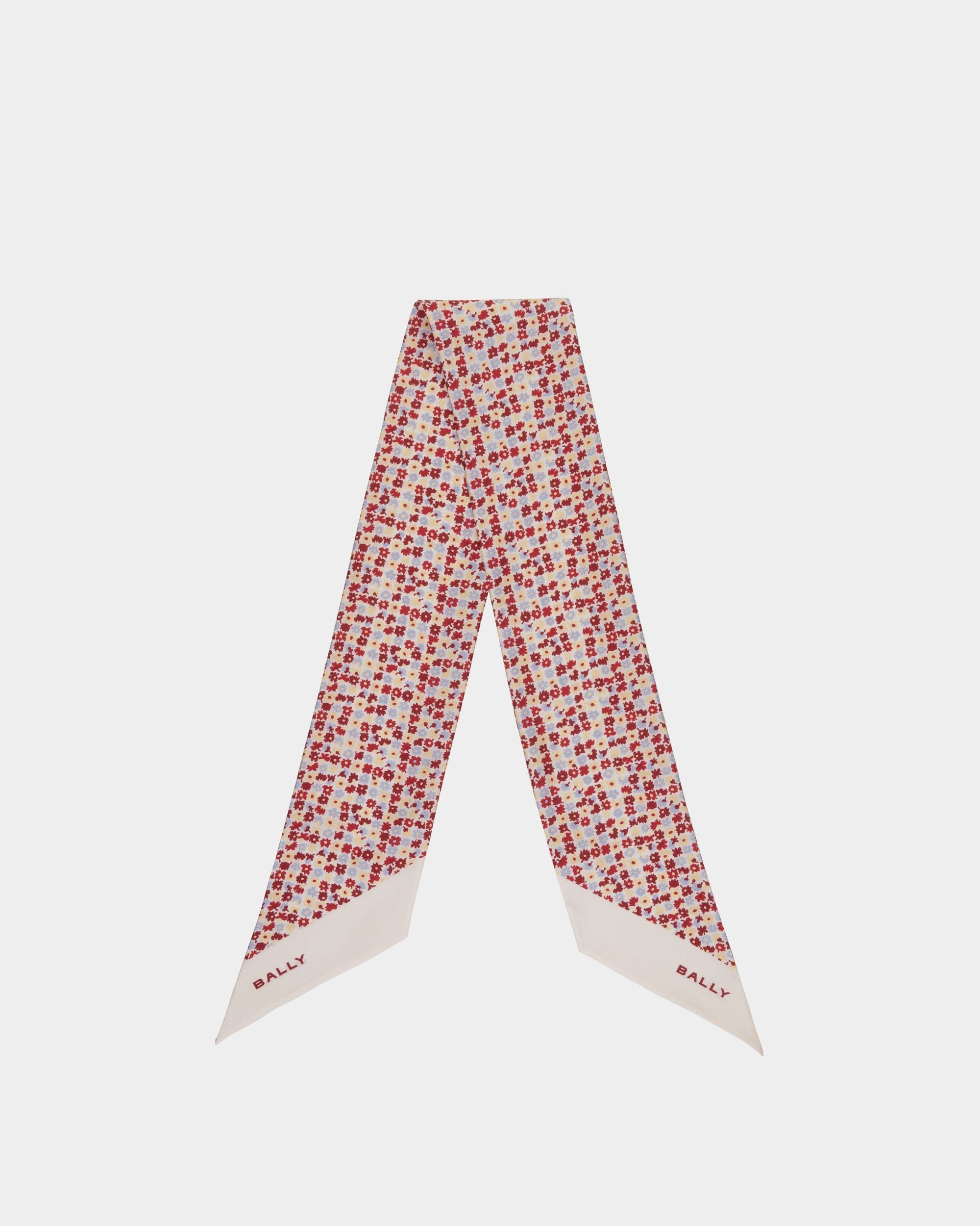 Bally Global - Neck Bow with Microflowers in Ivory Silk - Multicolor