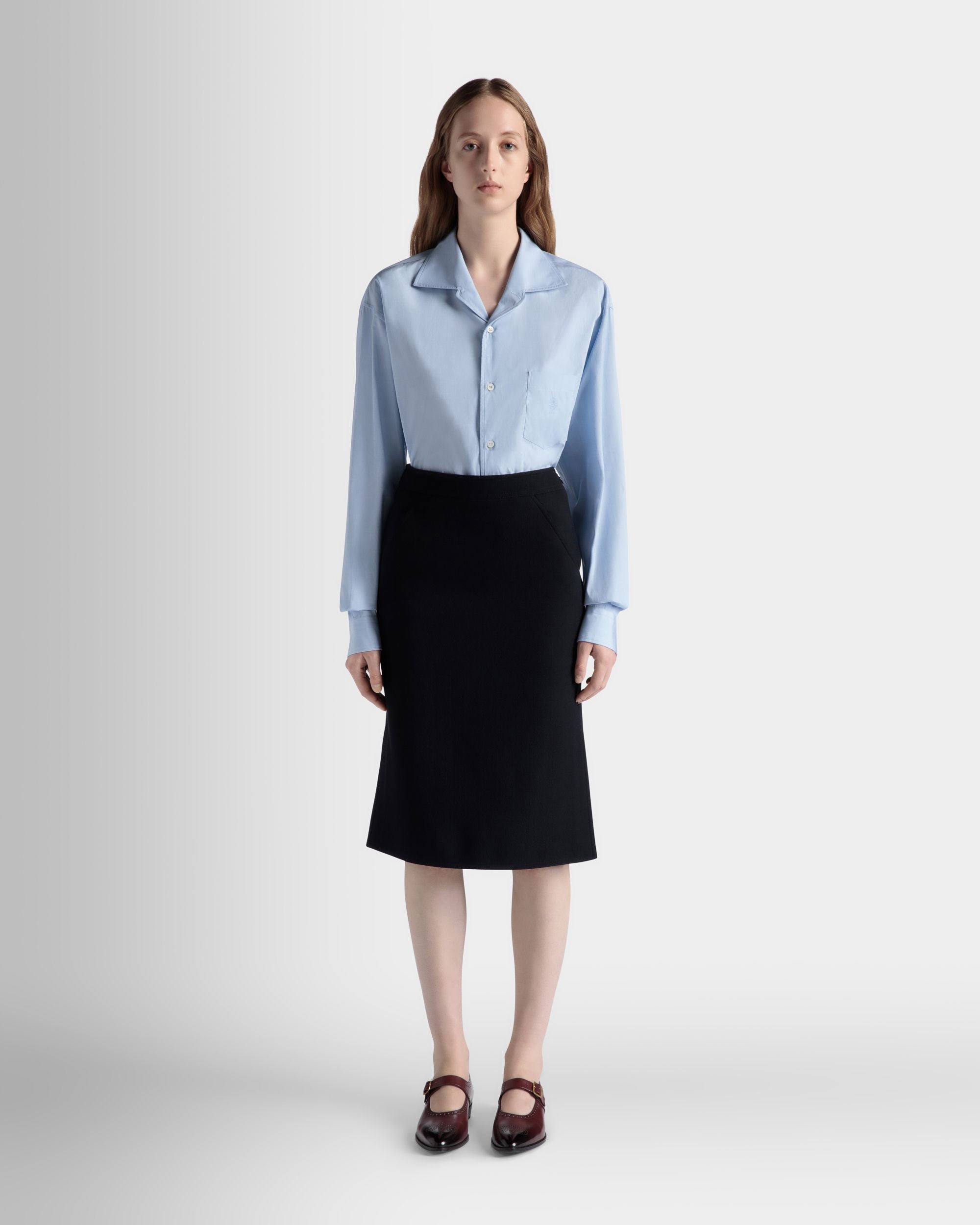 Bally Global - Long Sleeve Shirt In Light Blue Cotton - Azul