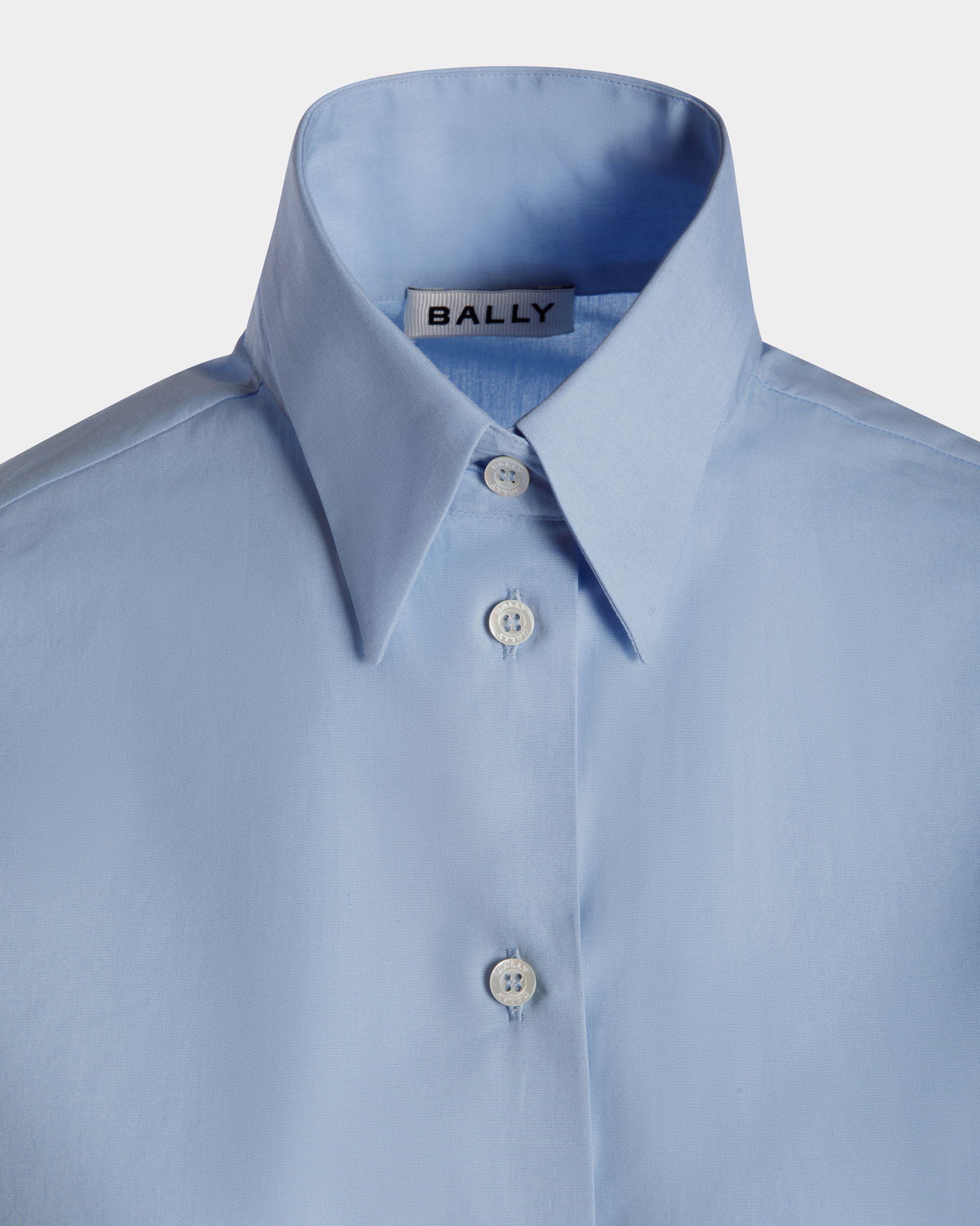 Bally Global - Shirt In Light Blue Cotton - Azul