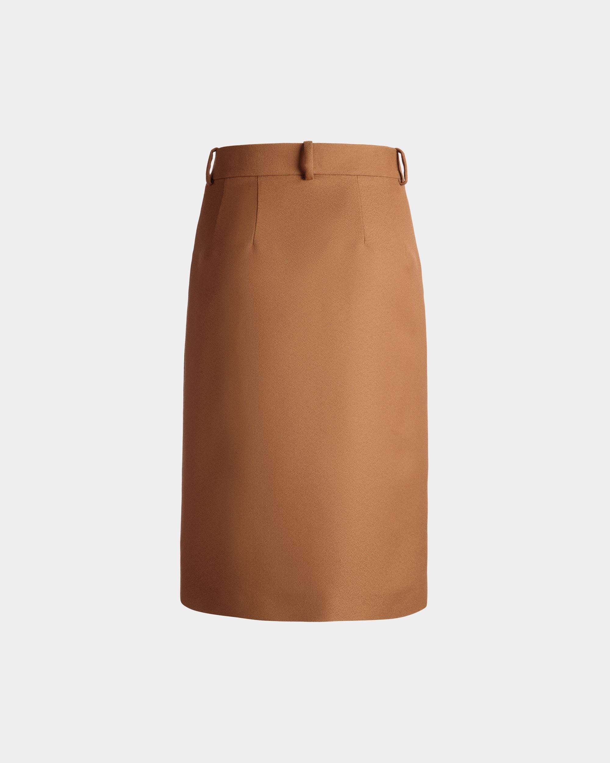 Bally Global - Brown Midi Skirt in a Wool Blend - Marron