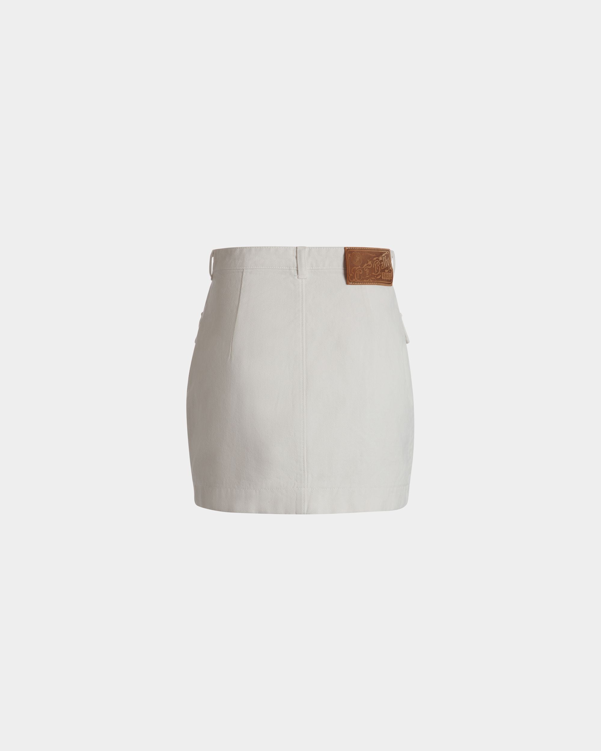 Bally Global - Minifalda En Denim Hueso - Blanco
