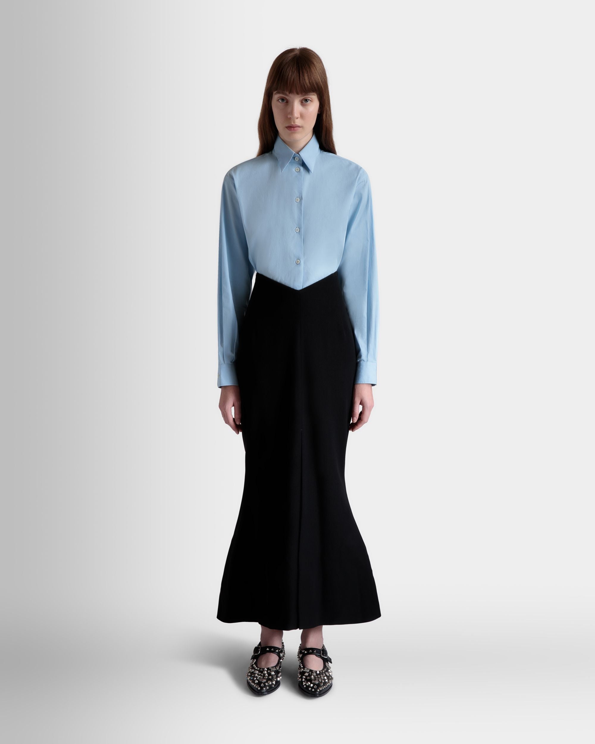Bally Global - Long Skirt In Black Wool Blend - Black