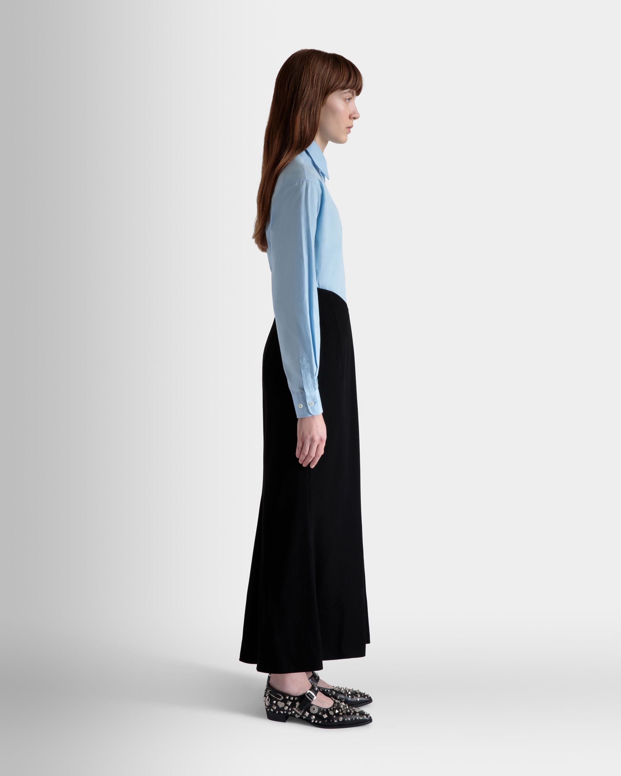 Bally Global - Long Skirt In Black Wool Blend - Black