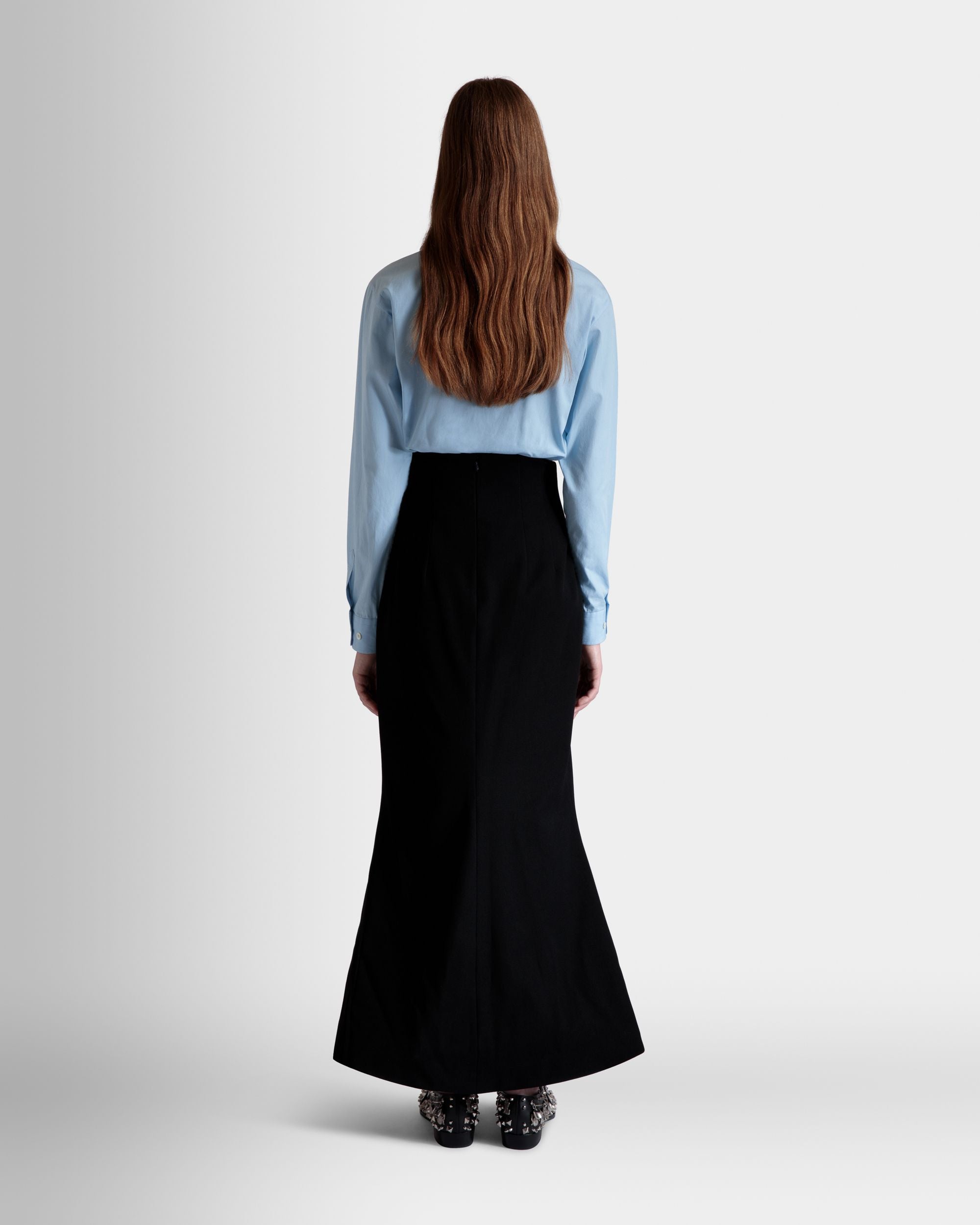 Bally Global - Long Skirt In Black Wool Blend - Black