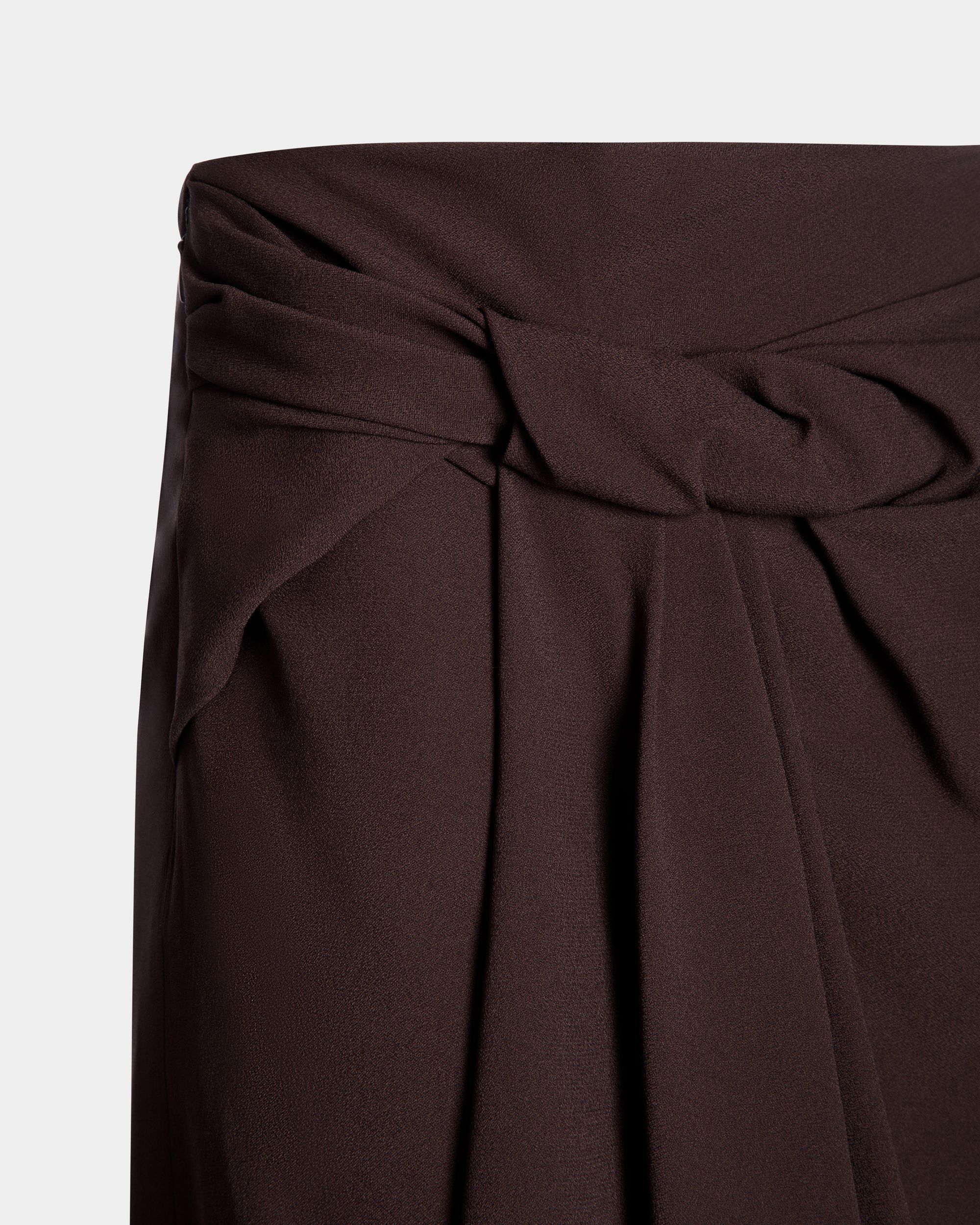 Bally Global - Midi Skirt In Ebano Viscose Blend - Brown