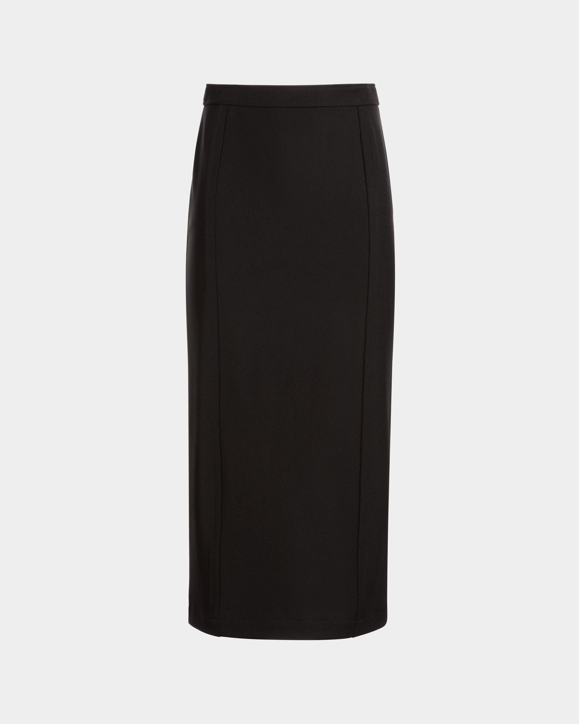 Bally Global - Falda Midi De Gabardina De Nailon Negra - Negro