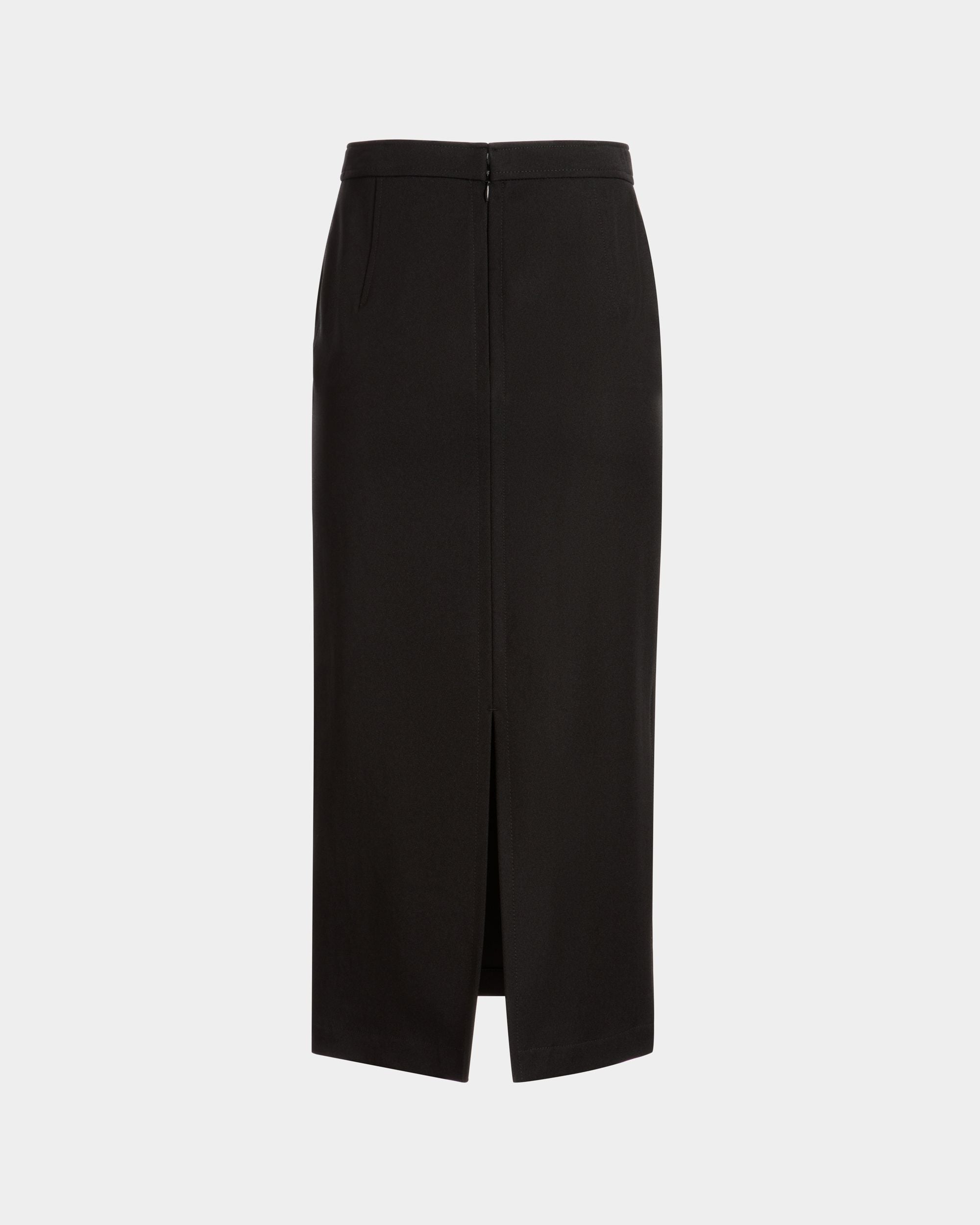 Bally Global - Falda Midi De Gabardina De Nailon Negra - Negro