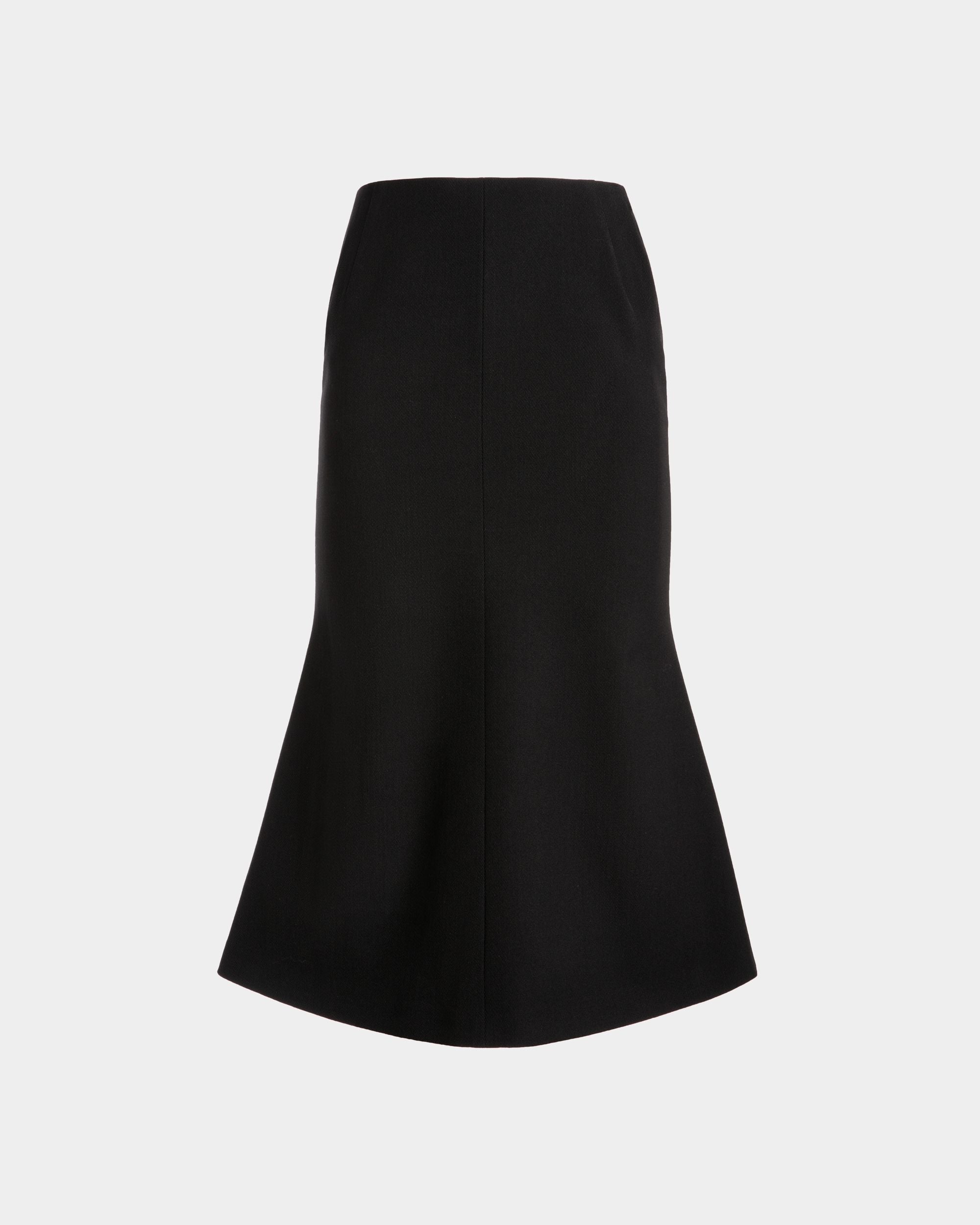 Bally Global - Midi Skirt In Black Wool Blend - Black