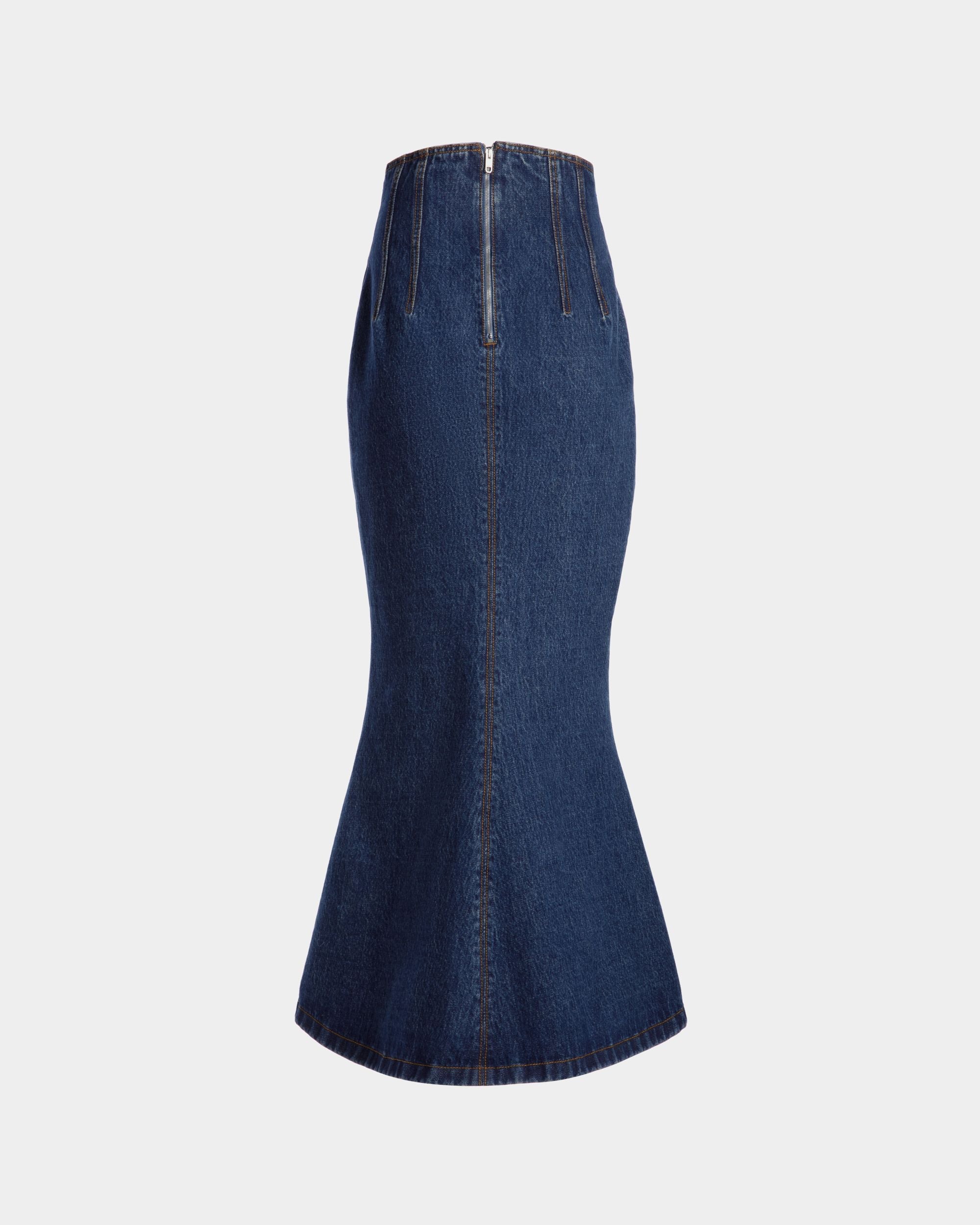 Bally Global - Long Skirt In Medium Blue Cotton - Blue