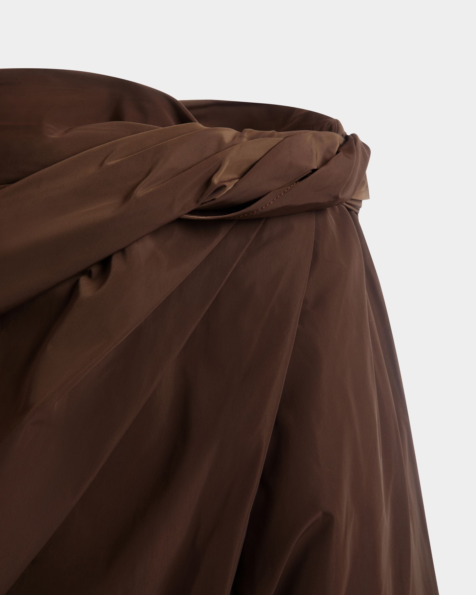 Bally Global - Draped Midi Skirt in Brown Technical Duchesse - Brown