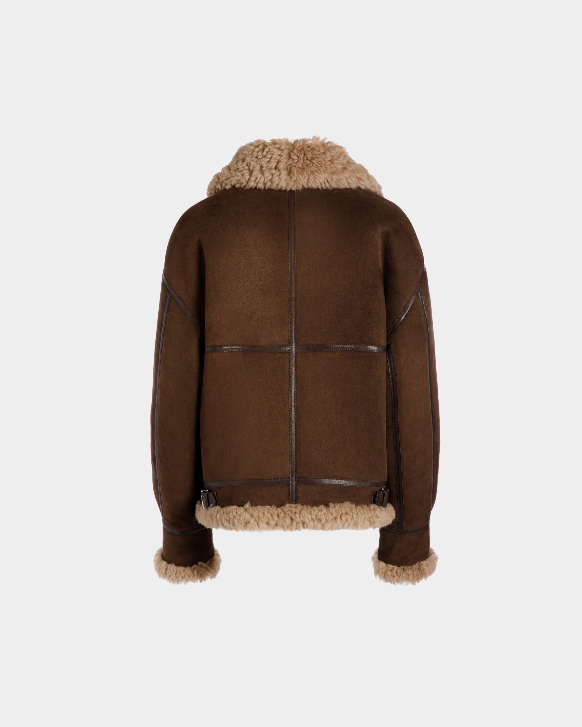 Bally Global - Aviator Jacket In Brown Shearling - Brown