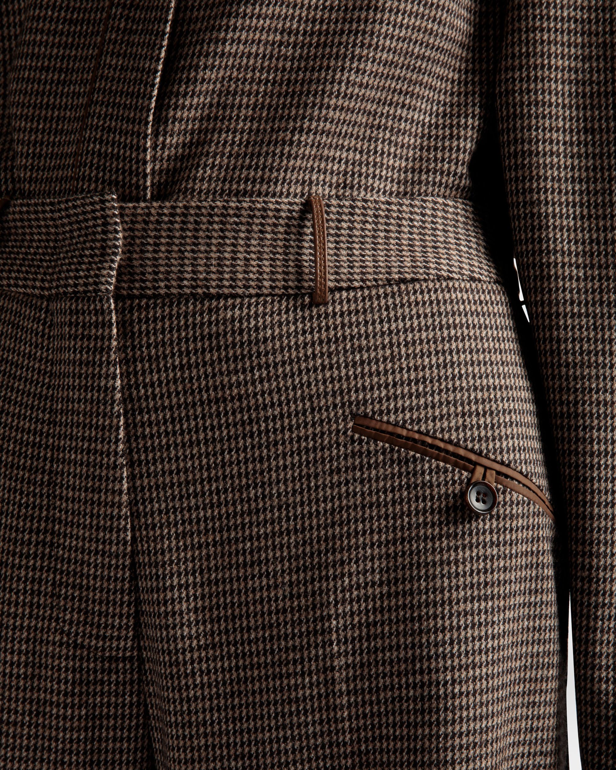 Bally Global - Pantalones Dogtooth De Lana Color Desierto - Marrón