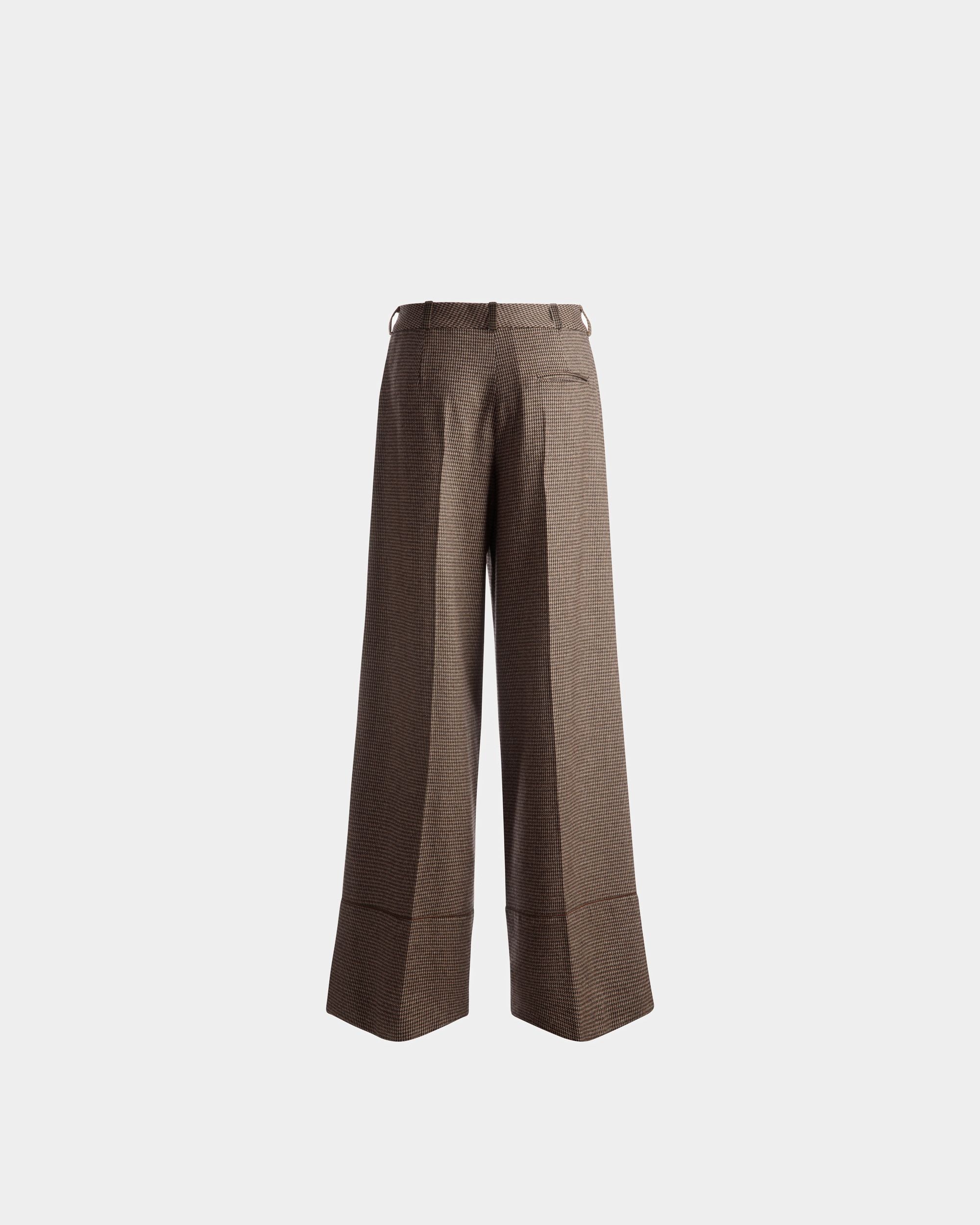 Bally Global - Pantalones Dogtooth De Lana Color Desierto - Marrón