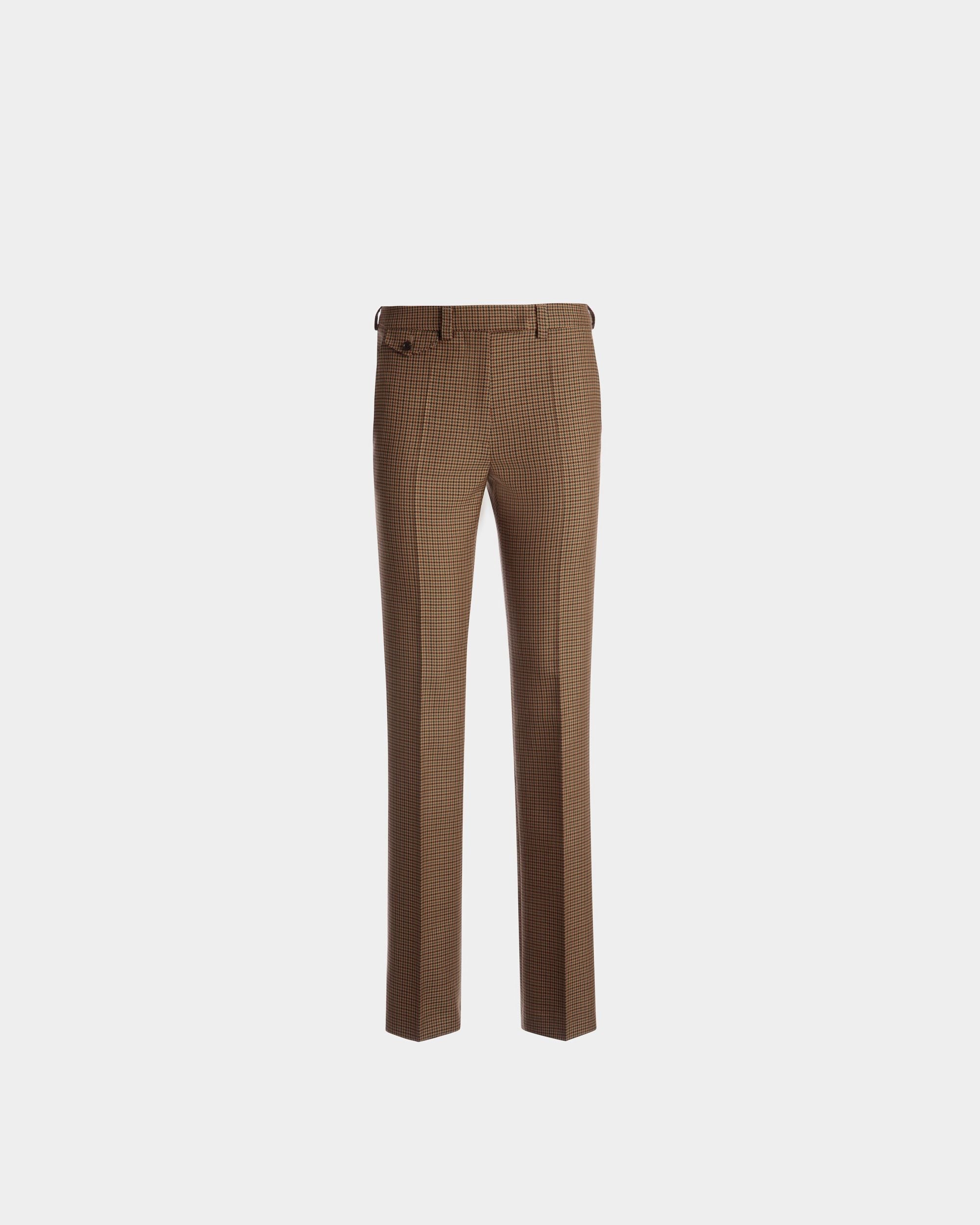 Bally Global - Pantalon Ajusté Coupe Droite En Laine Couleur Désert - Marron