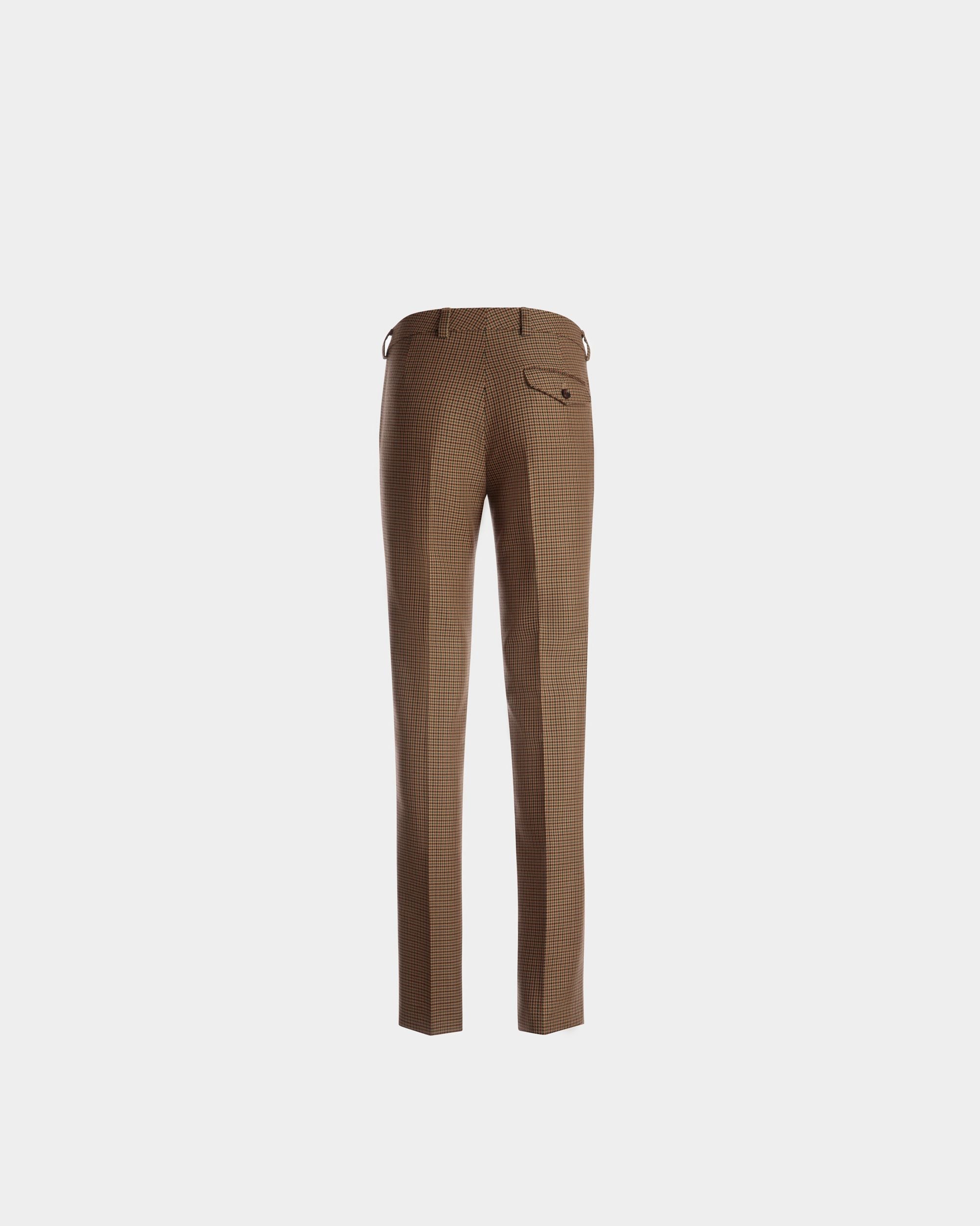 Bally Global - Pantalon Ajusté Coupe Droite En Laine Couleur Désert - Marron