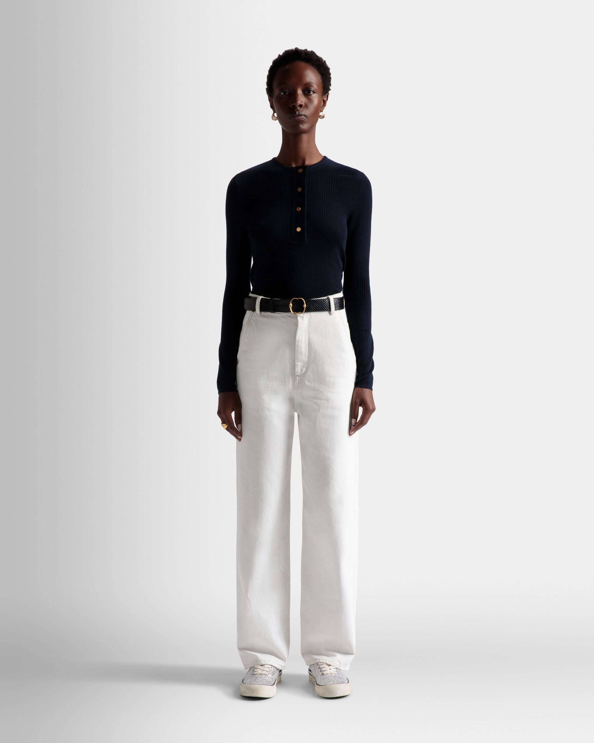 Bally Global - Vaqueros Desteñidos De Denim Color Hueso - Blanco