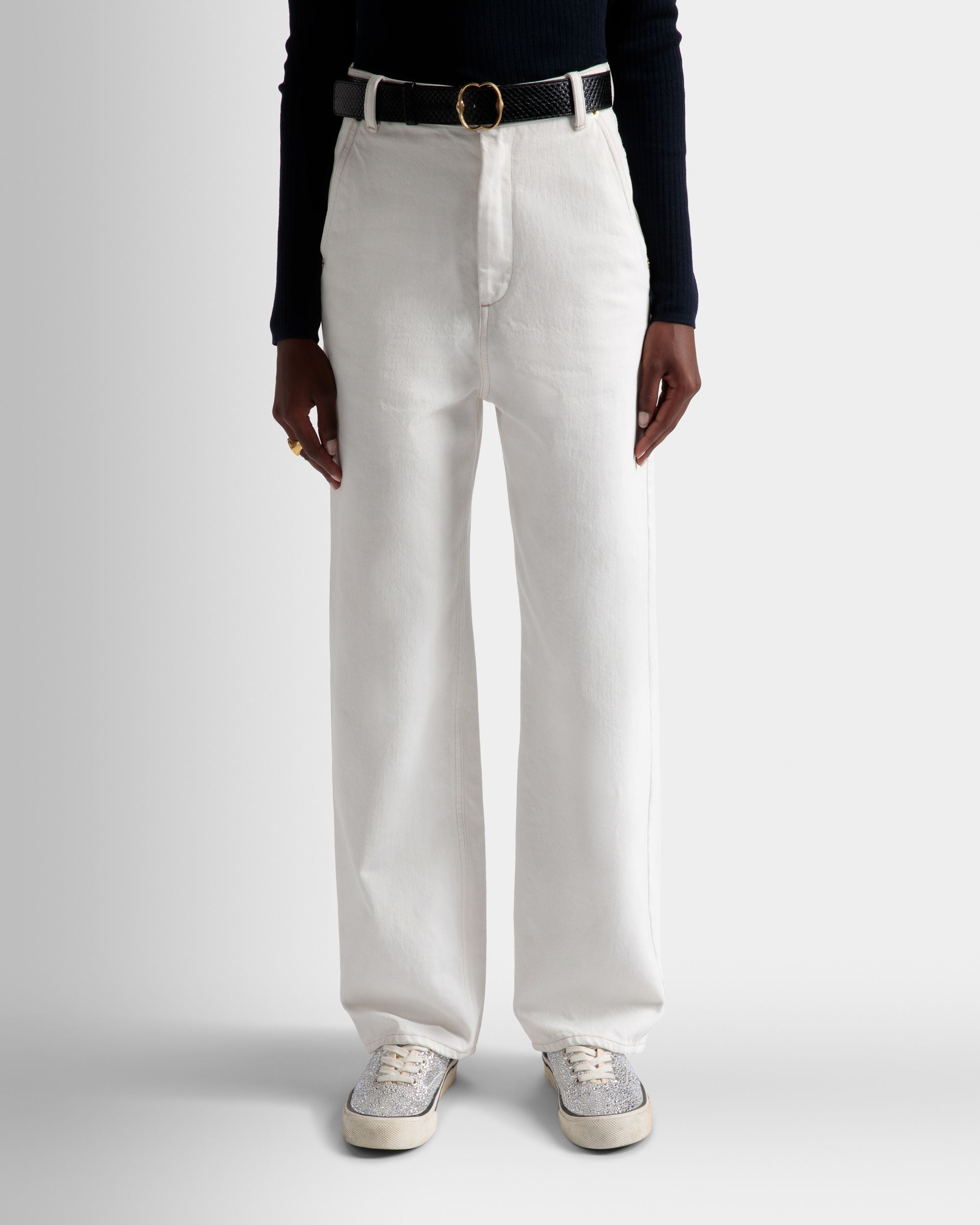 Bally Global - Vaqueros Desteñidos De Denim Color Hueso - Blanco