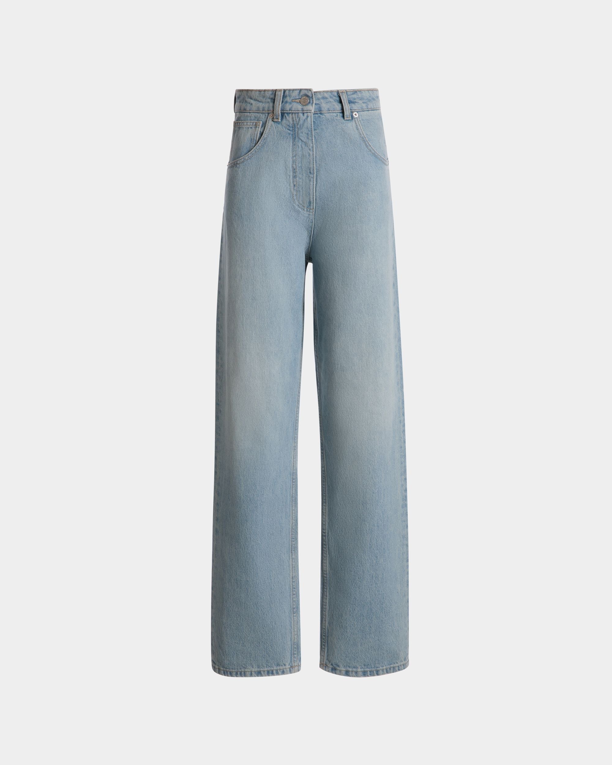 Bally Global - Vaqueros De Pata Ancha De Algodón Light Blue - Azul