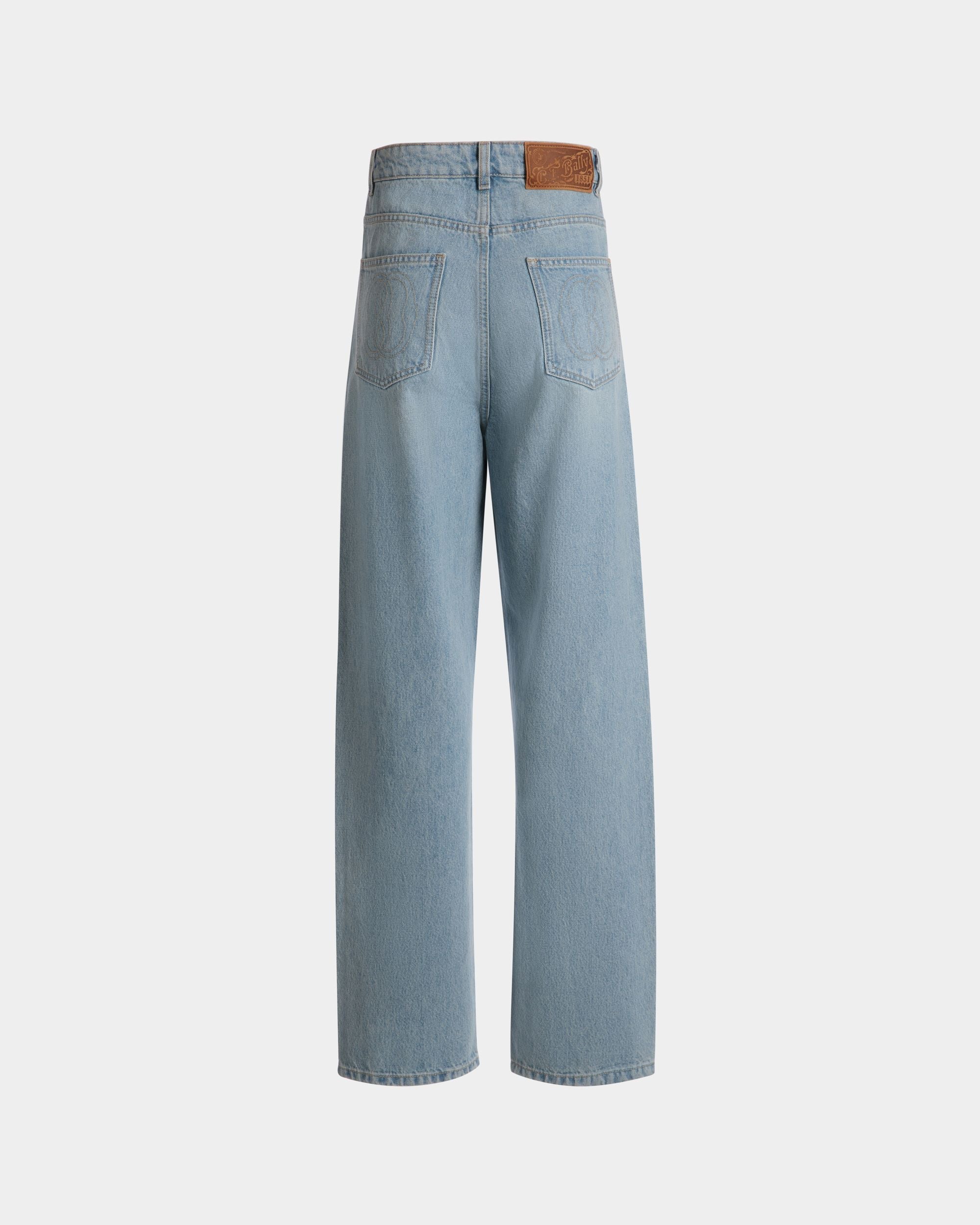 Bally Global - Vaqueros De Pata Ancha De Algodón Light Blue - Azul