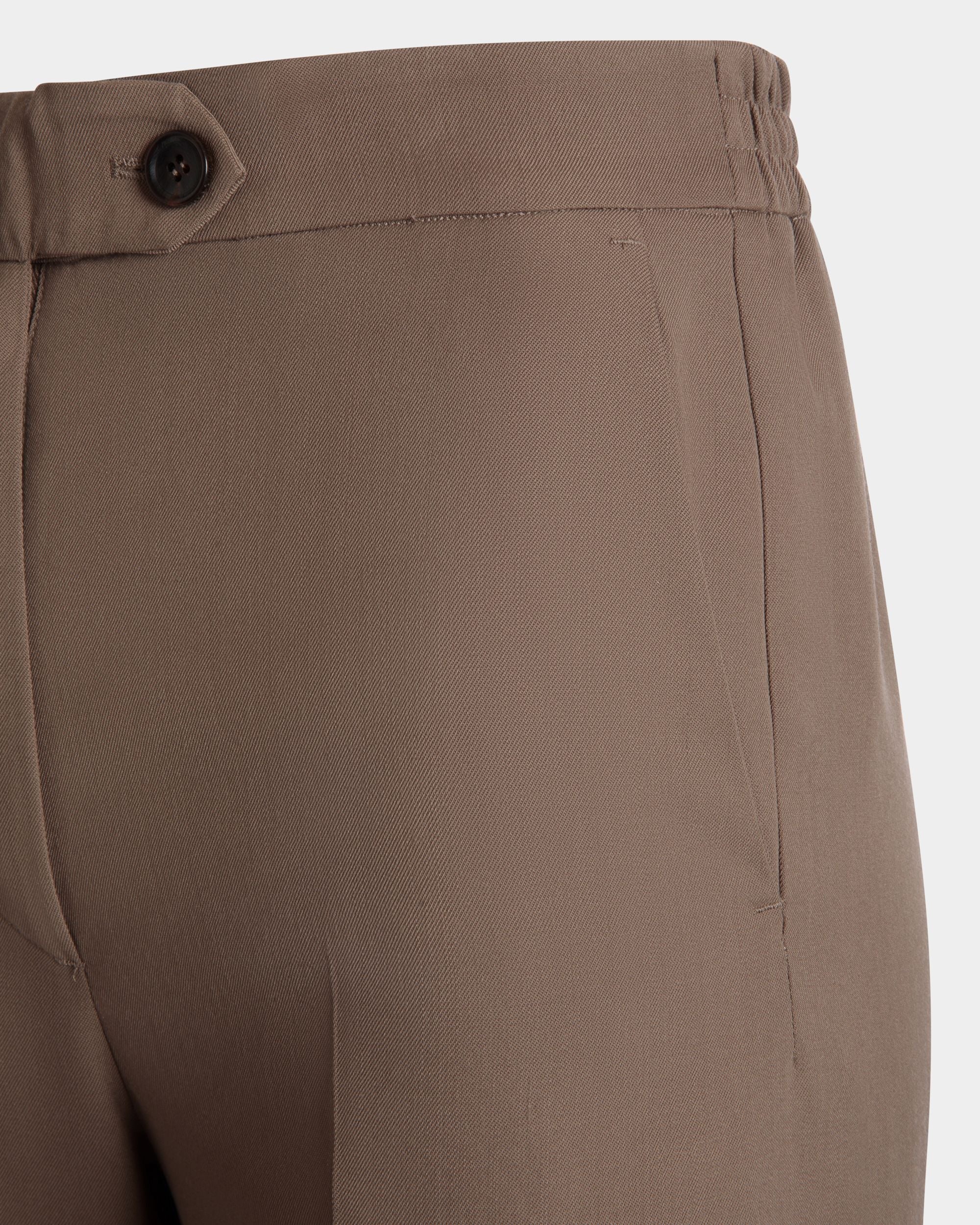 Bally Global - Pantalon En Laine Taupe Et Tissu Synthétique - Marron