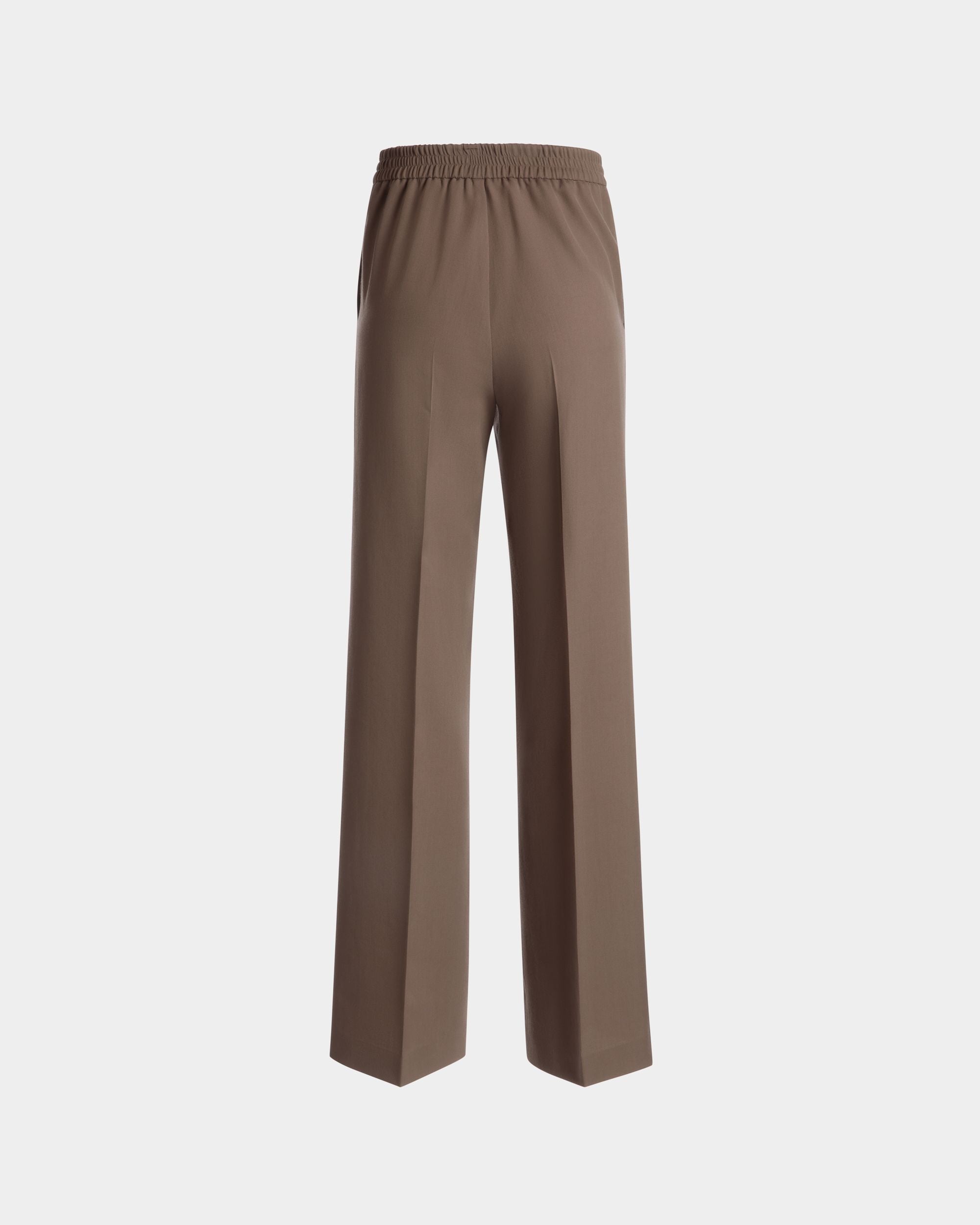 Bally Global - Pantalon En Laine Taupe Et Tissu Synthétique - Marron