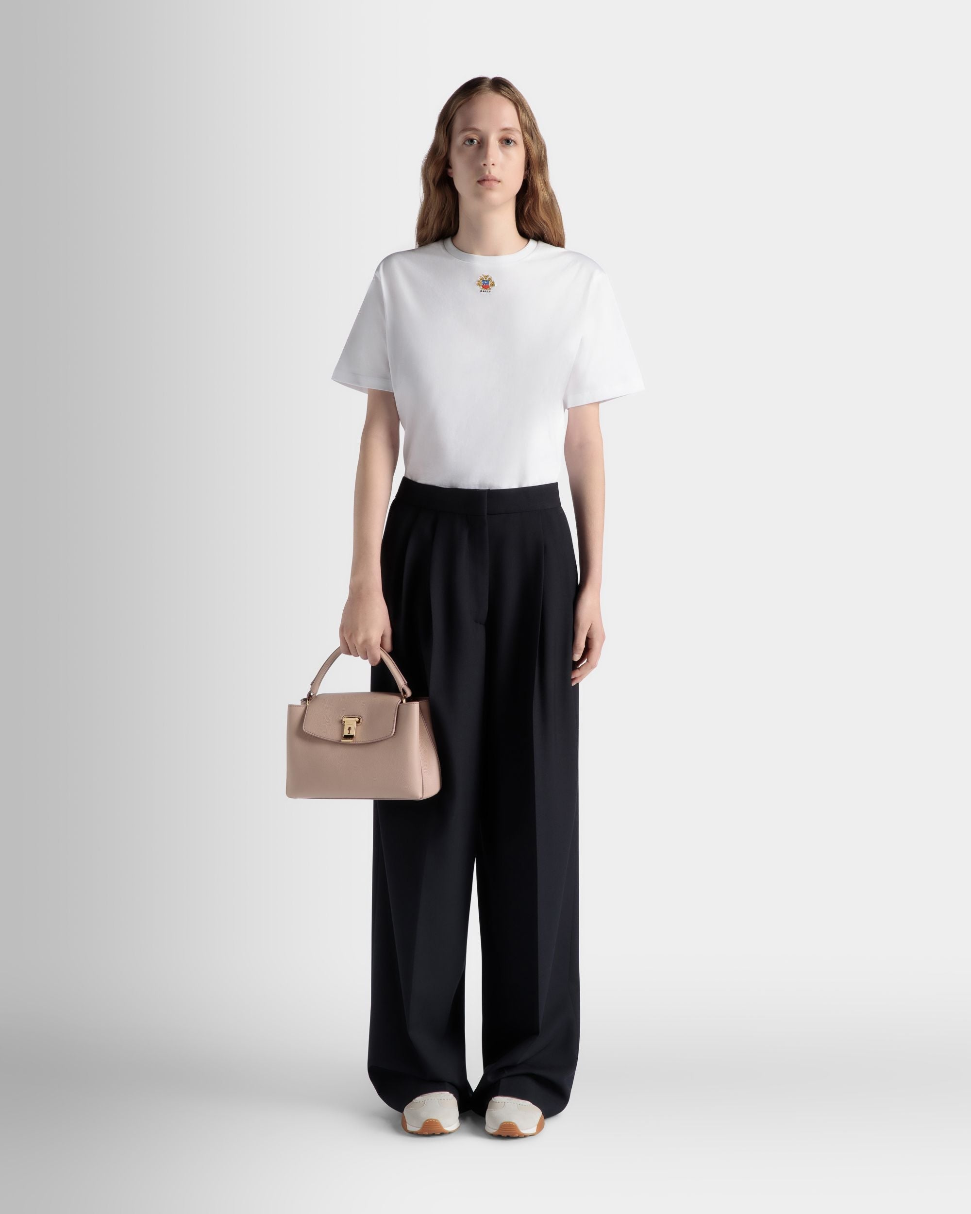 Bally Global - Wide-Leg Pants In Navy Blue Wool Blend - Blue