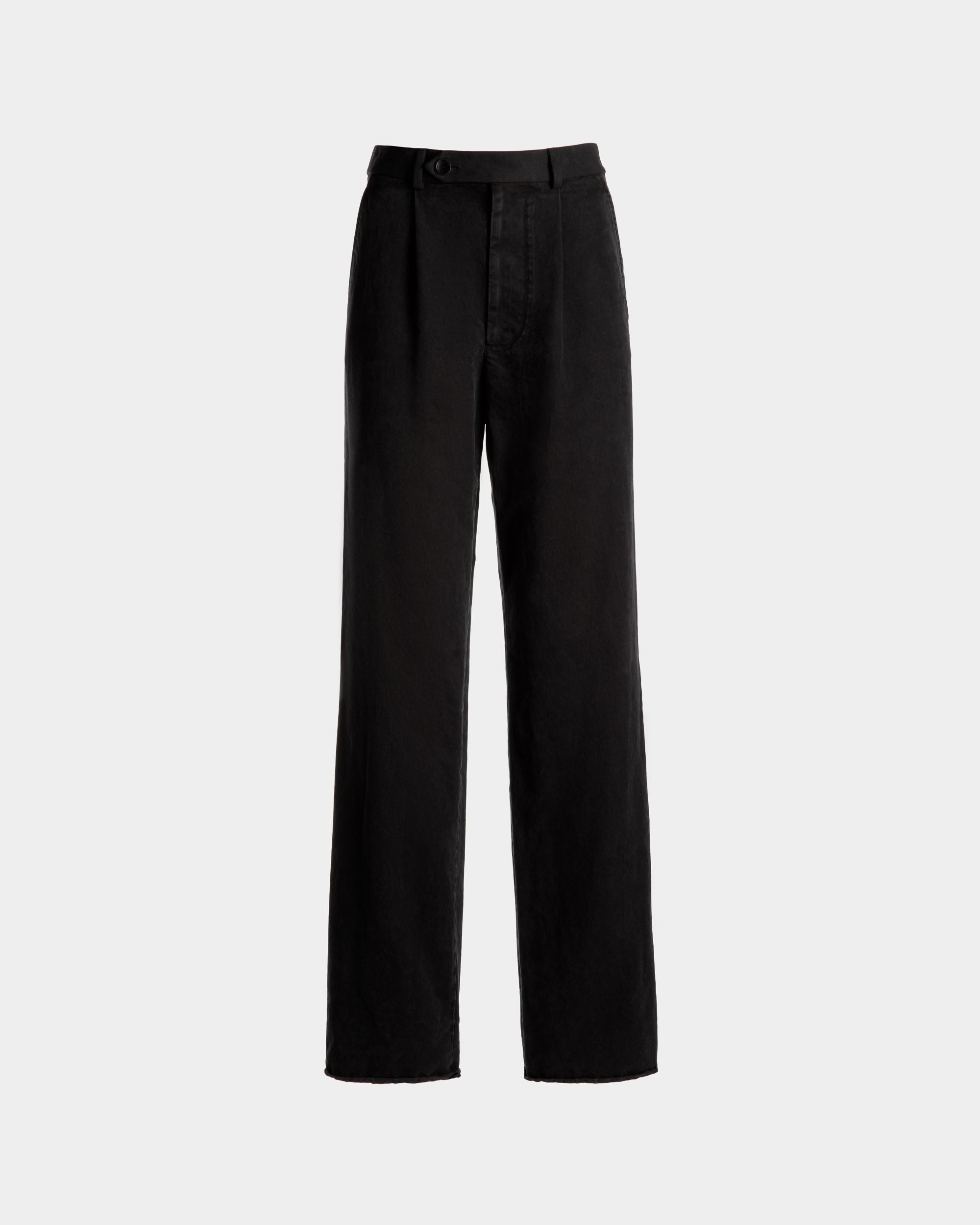Bally Global - Pleated Pants in Black Washed Cotton - Black