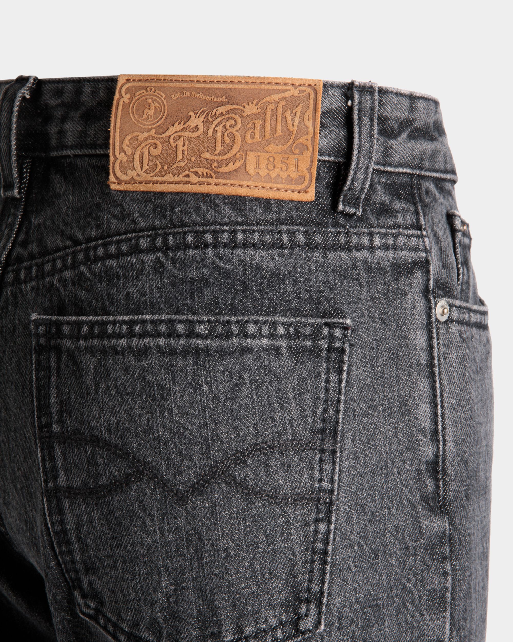 Bally Global - Jean Flare En Coton Gris Chiné - Gris