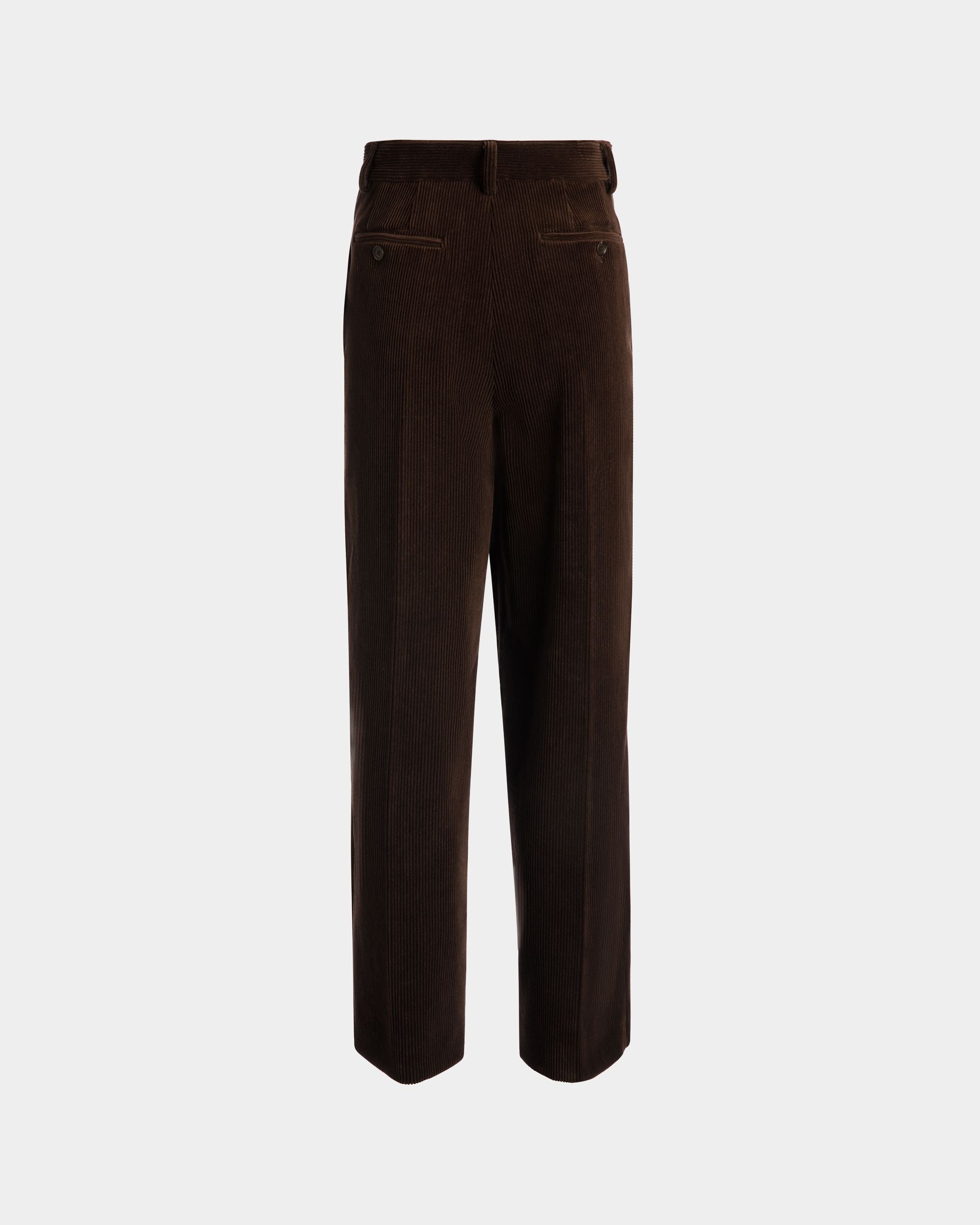 Bally Global - Pantalon À Pinces De La Capsule D’hiver En Velours Côtelé De Coton Ebano - Marron