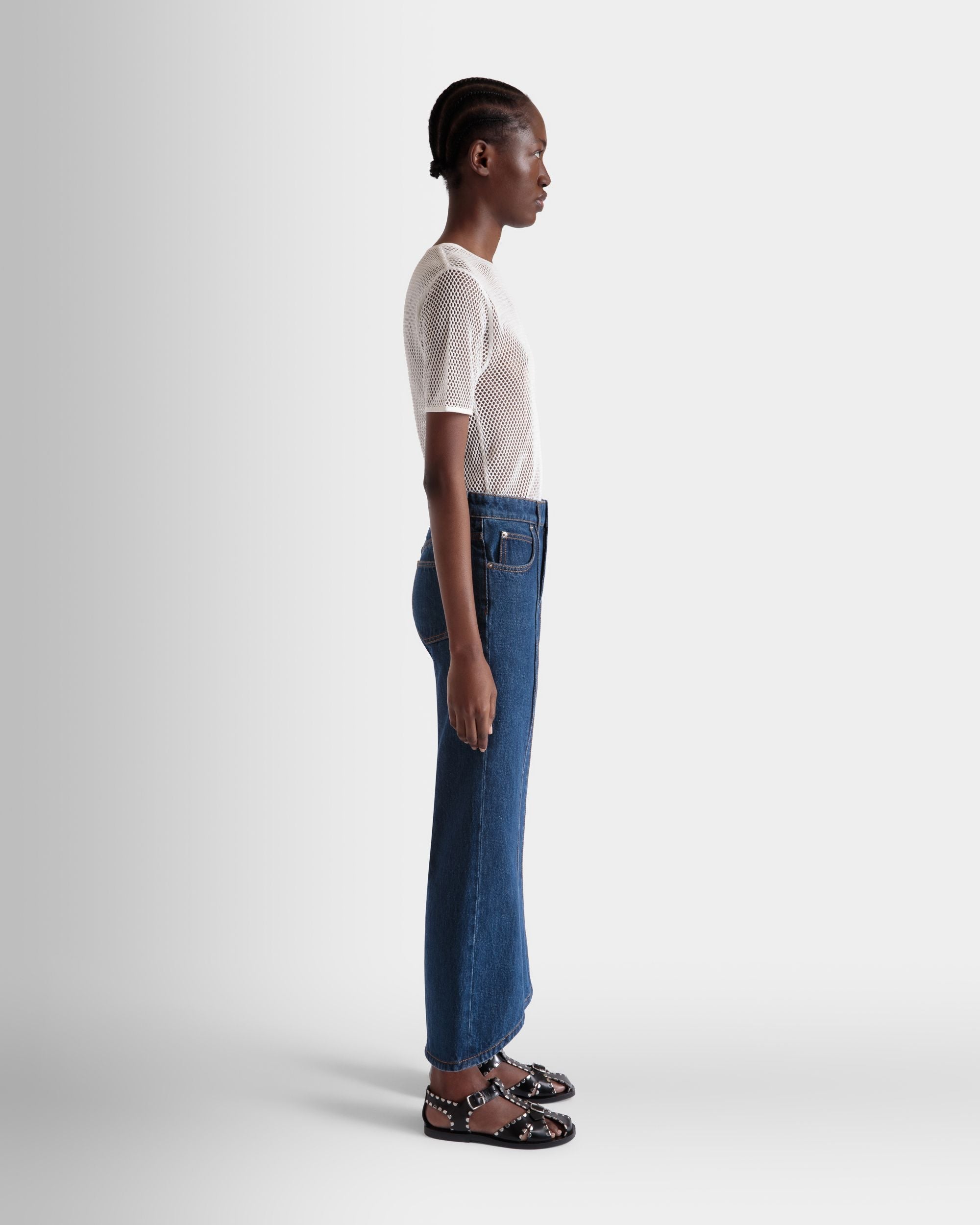 Bally Global - Denim Pants in Navy Blue Cotton - Blue