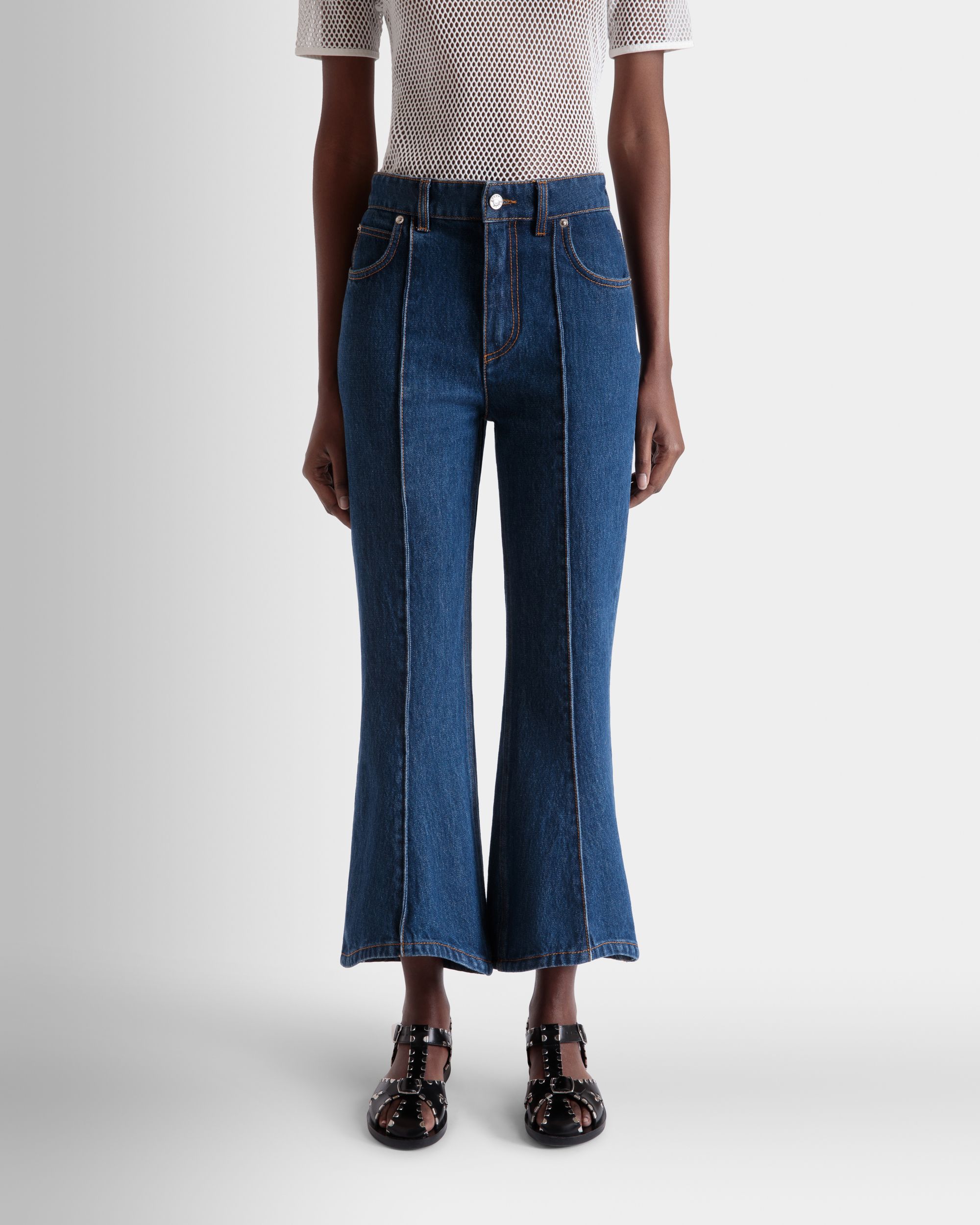 Bally Global - Denim Pants in Navy Blue Cotton - Blue