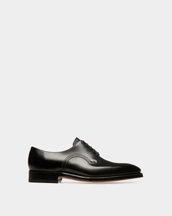 Scamardo Men's Leather Derby Lace-Up Shoe In Black