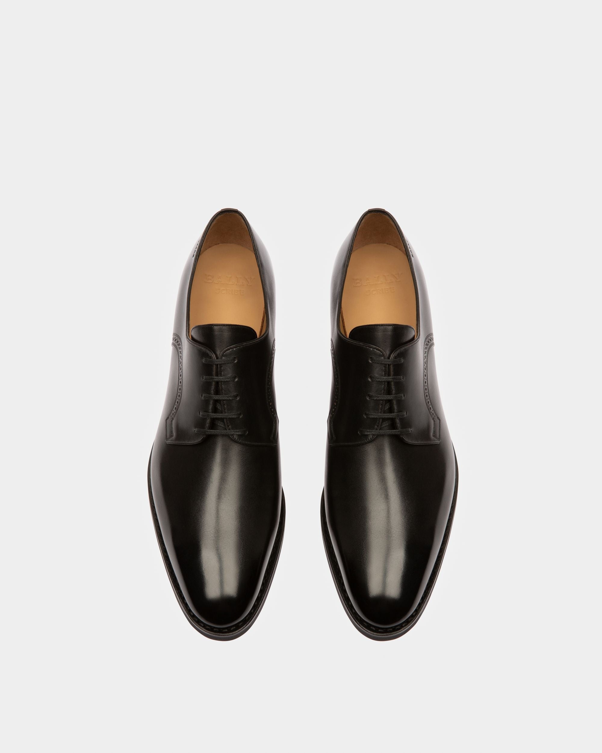 Bally Global - Zapato Derby Scrivani Del Piel Negra Con Cordones Para Hombre - Negro