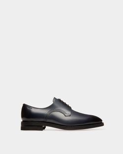 Scrivani Zapatos De Estilo Derby En Piel De Color Azul Marino