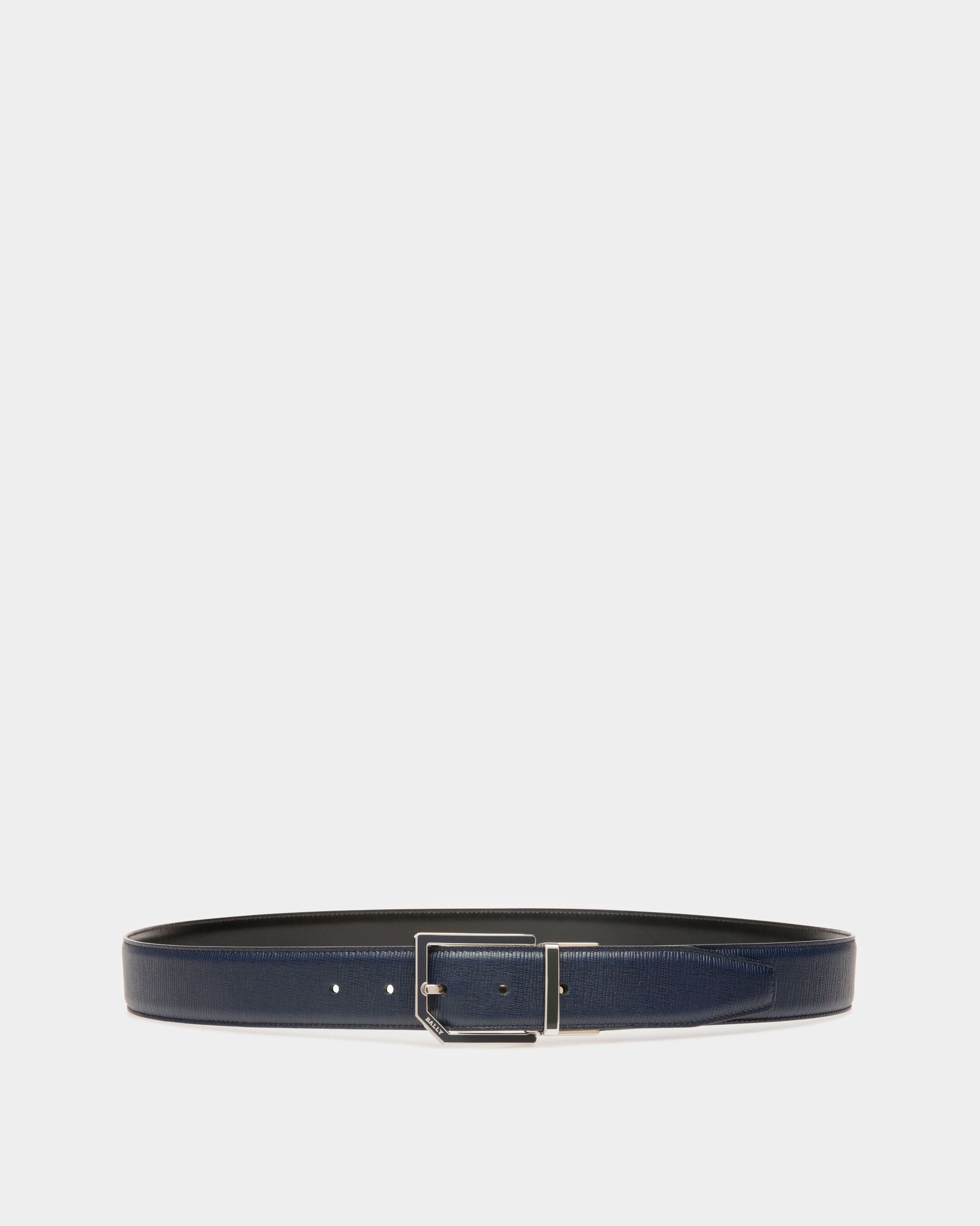 Bally Global - Cinturón Charlton 35 Mm De Piel Navy Y Negro - Azul