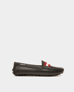 Ladyes Mocasines De Estilo Driver En Piel De Color Negro