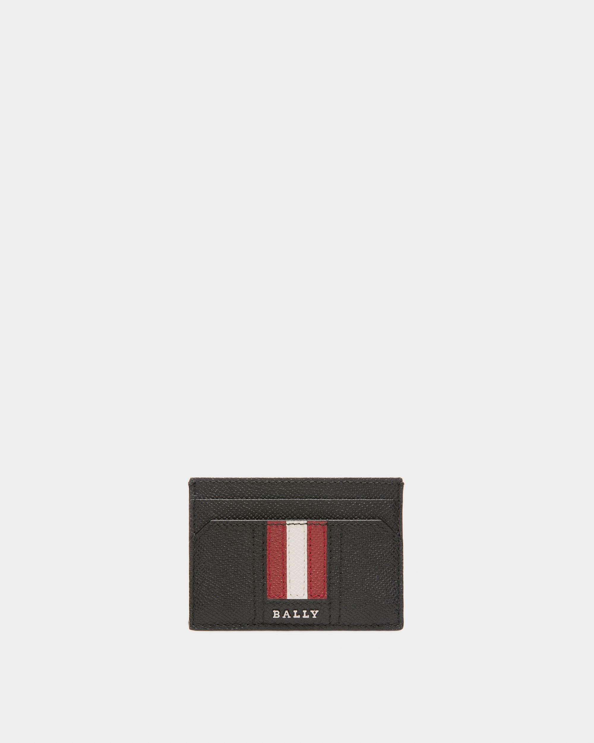 Bally Global - Lettering Business Card Holder In Black Leather - Black