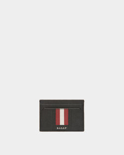 Lettering Business Card Holder In Black Leather