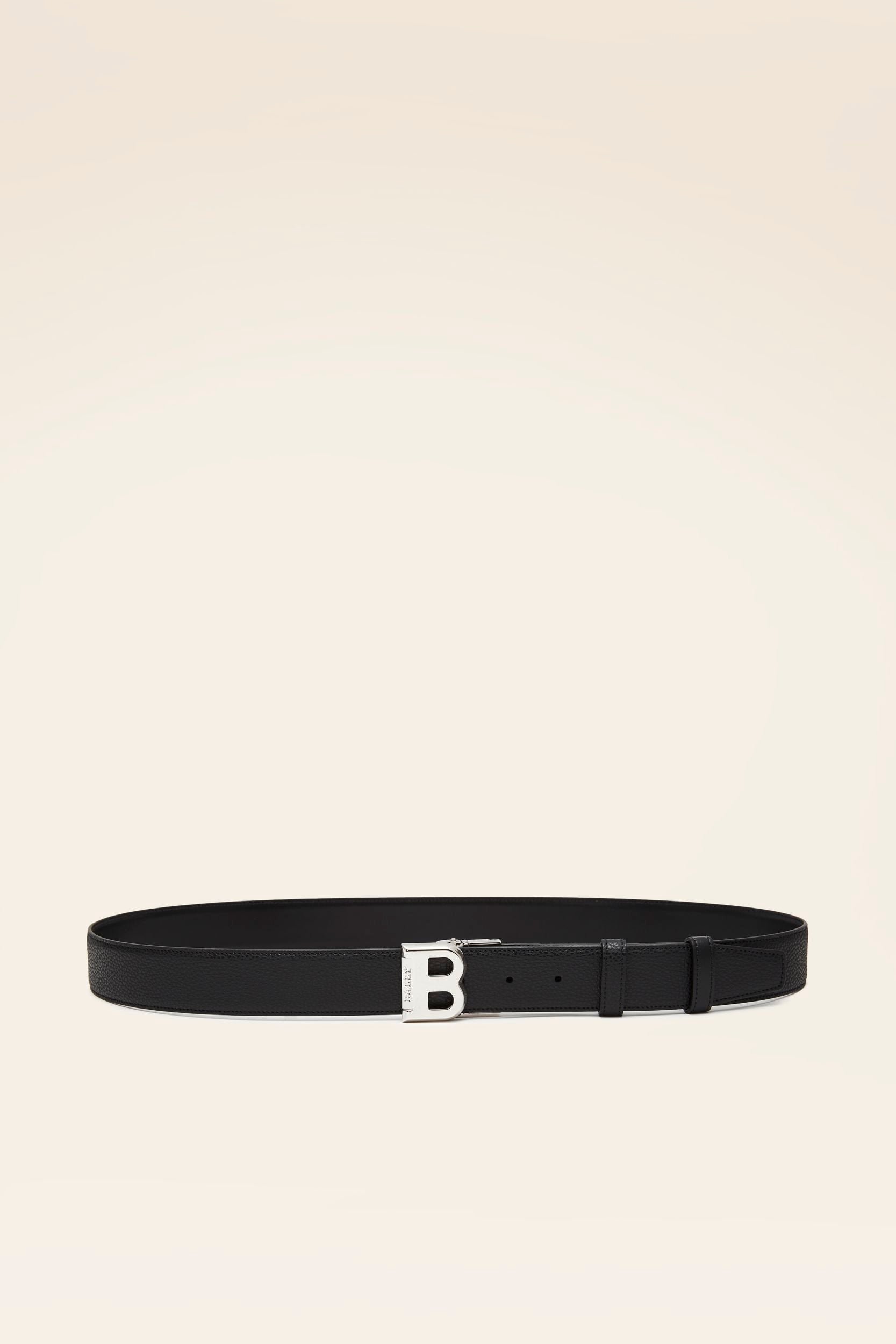 Bally Global - Men's Black Leather Belt - Black