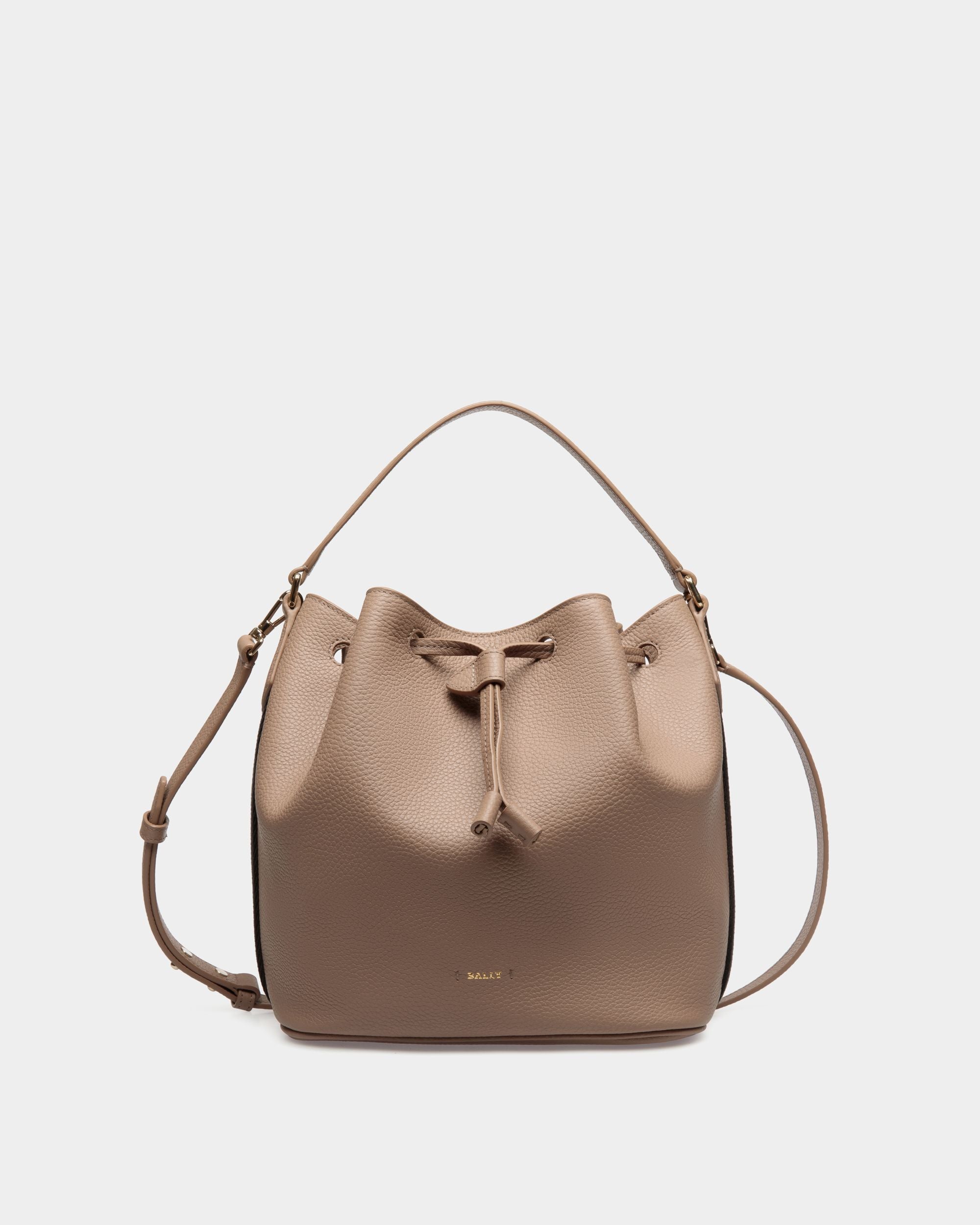 Bally Global - Bucket Bag in Beige Grained Leather - Beige