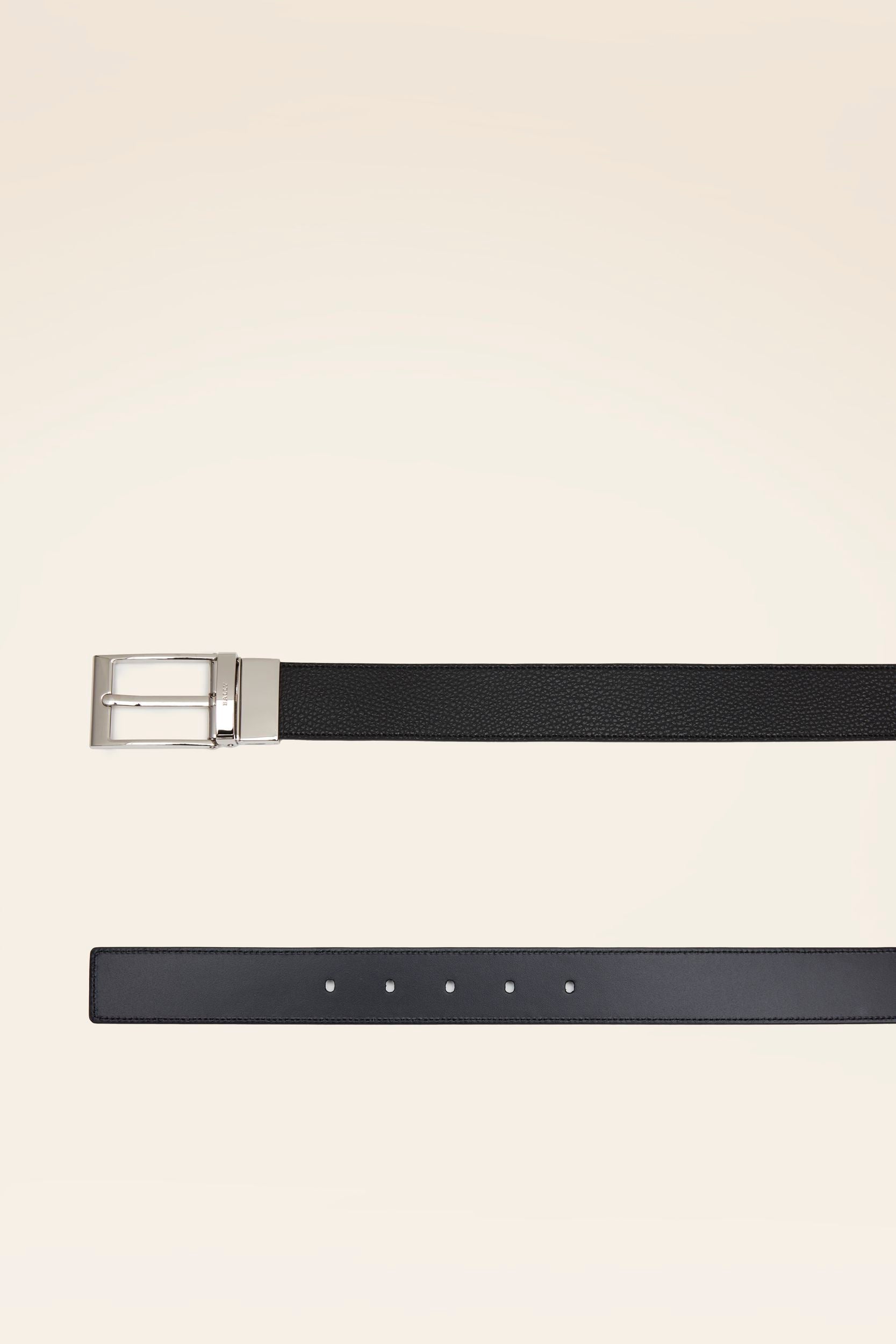 Bally Global - Men's Black Leather Belt - Black