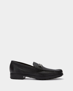 Men's Black Leather Loafers
