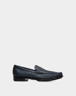 Moccasin in Blue Grained Leather
