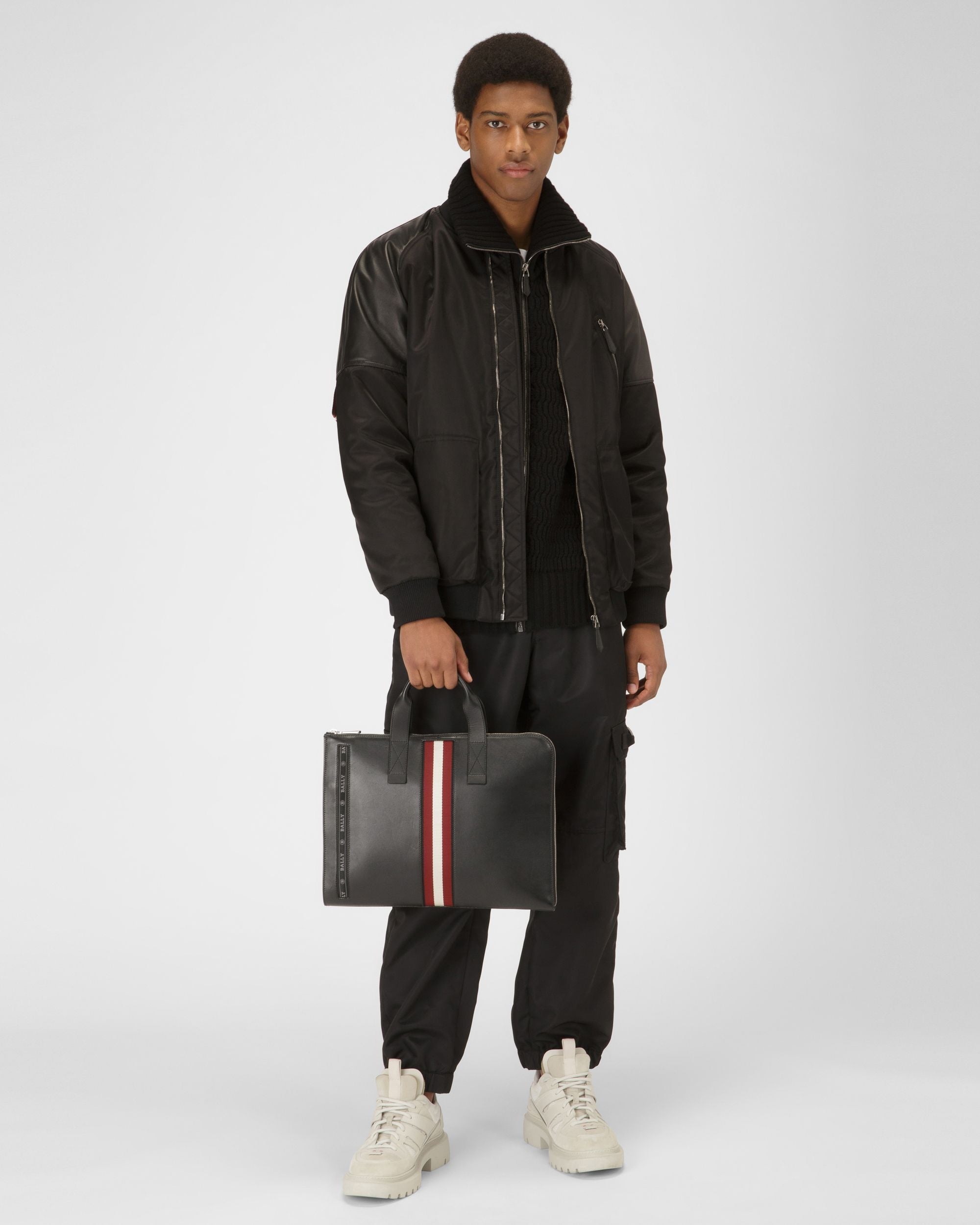 Bally Global - High Point Business Bag In Leather And Synthetic - Black