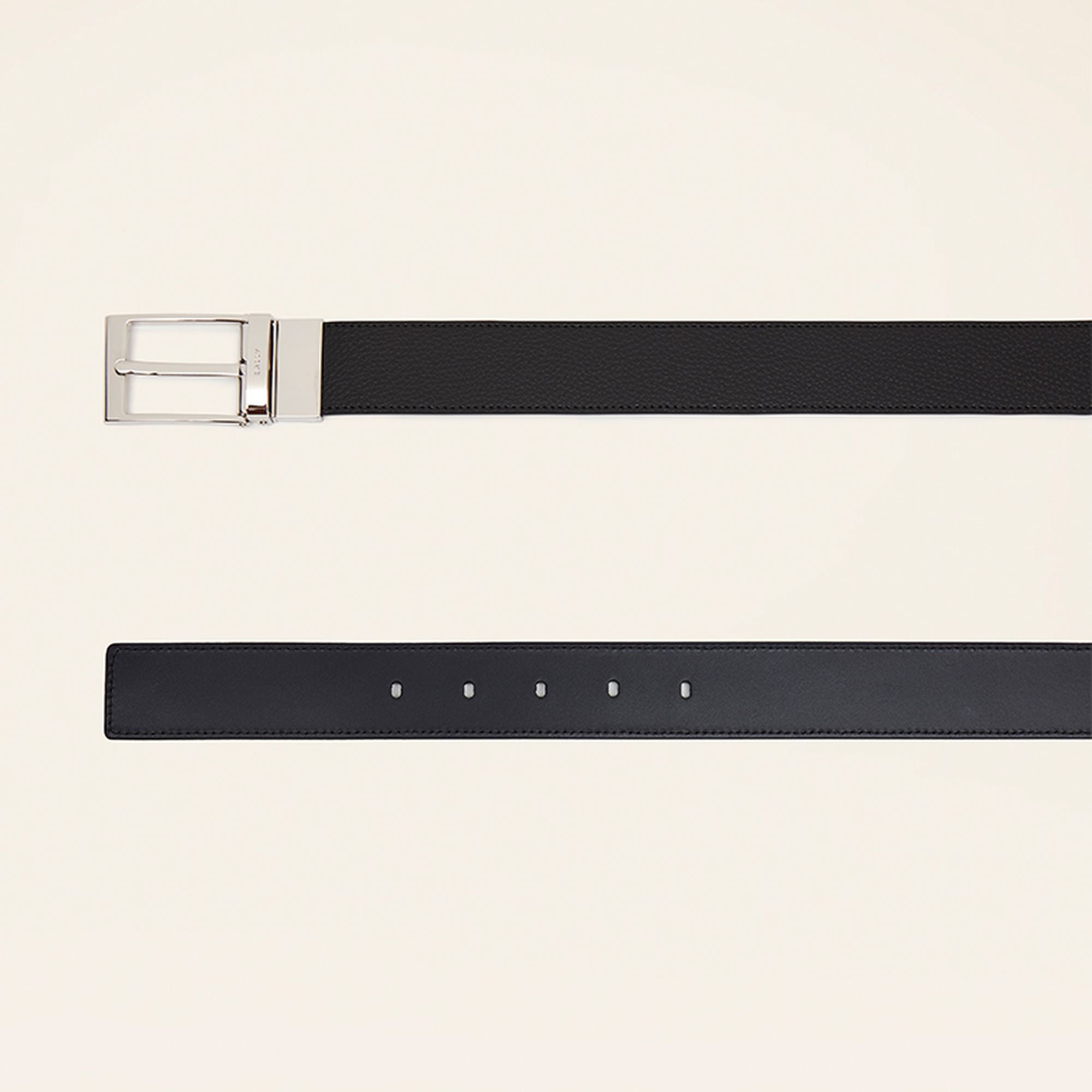 Bally Global - Men's Black Casual Leather Belt - Black