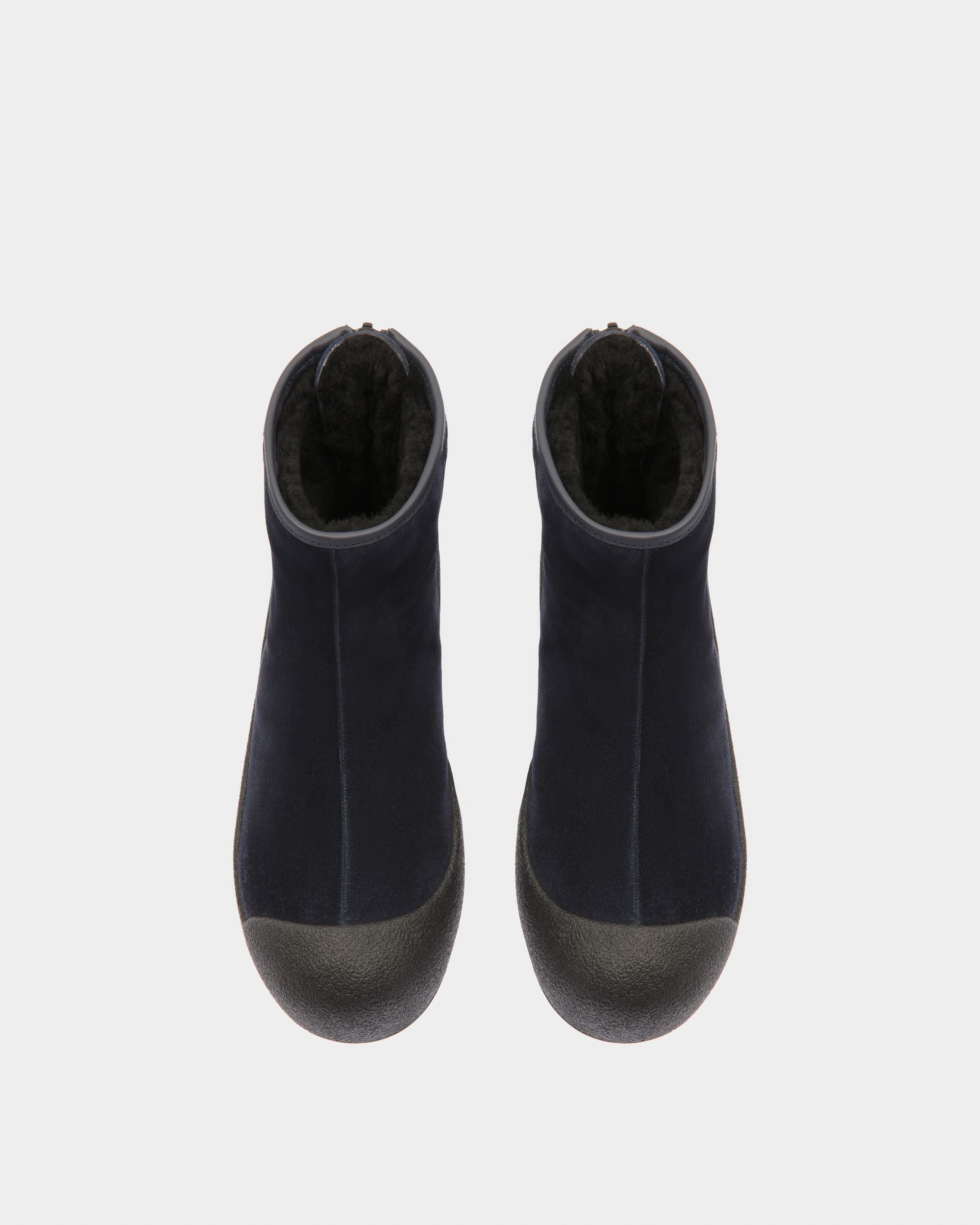 Bally Global - Guard Leather Booties In Navy - Blue