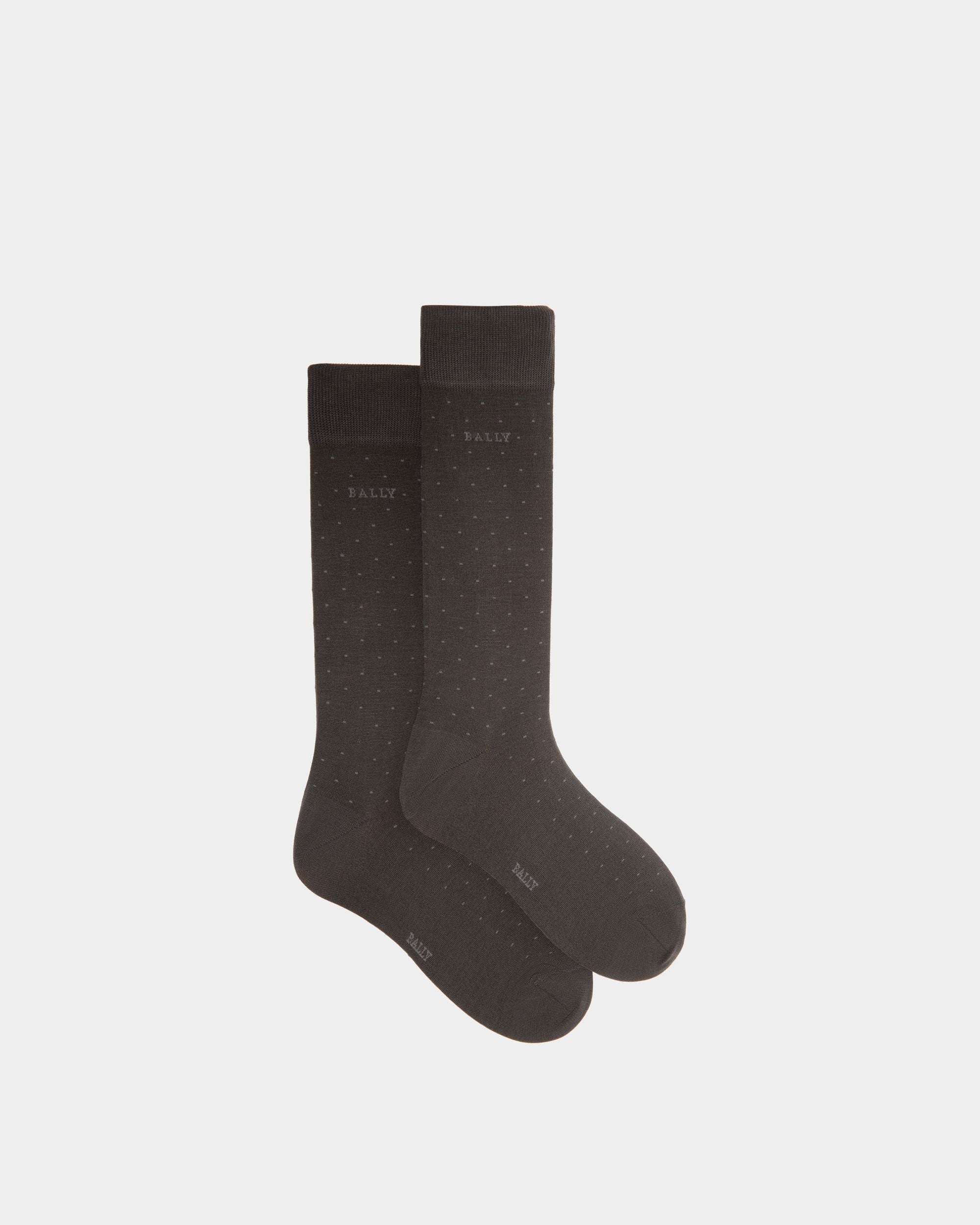 Bally Global - Calcetines De Mezcla De Algodón Gris Con Polka Dots - Gris