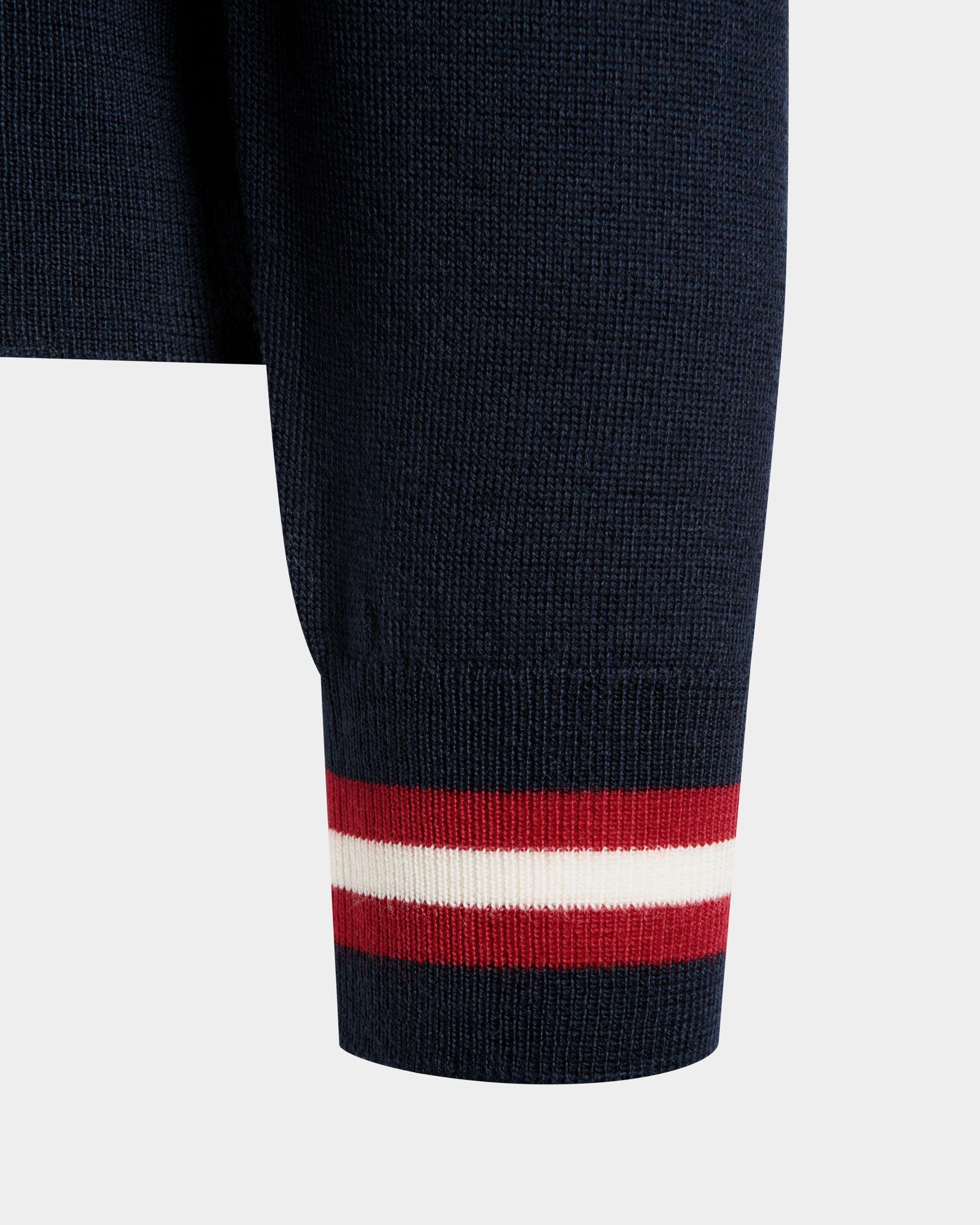 Bally Global - Pull En Laine Mérinos Bleue - Bleu