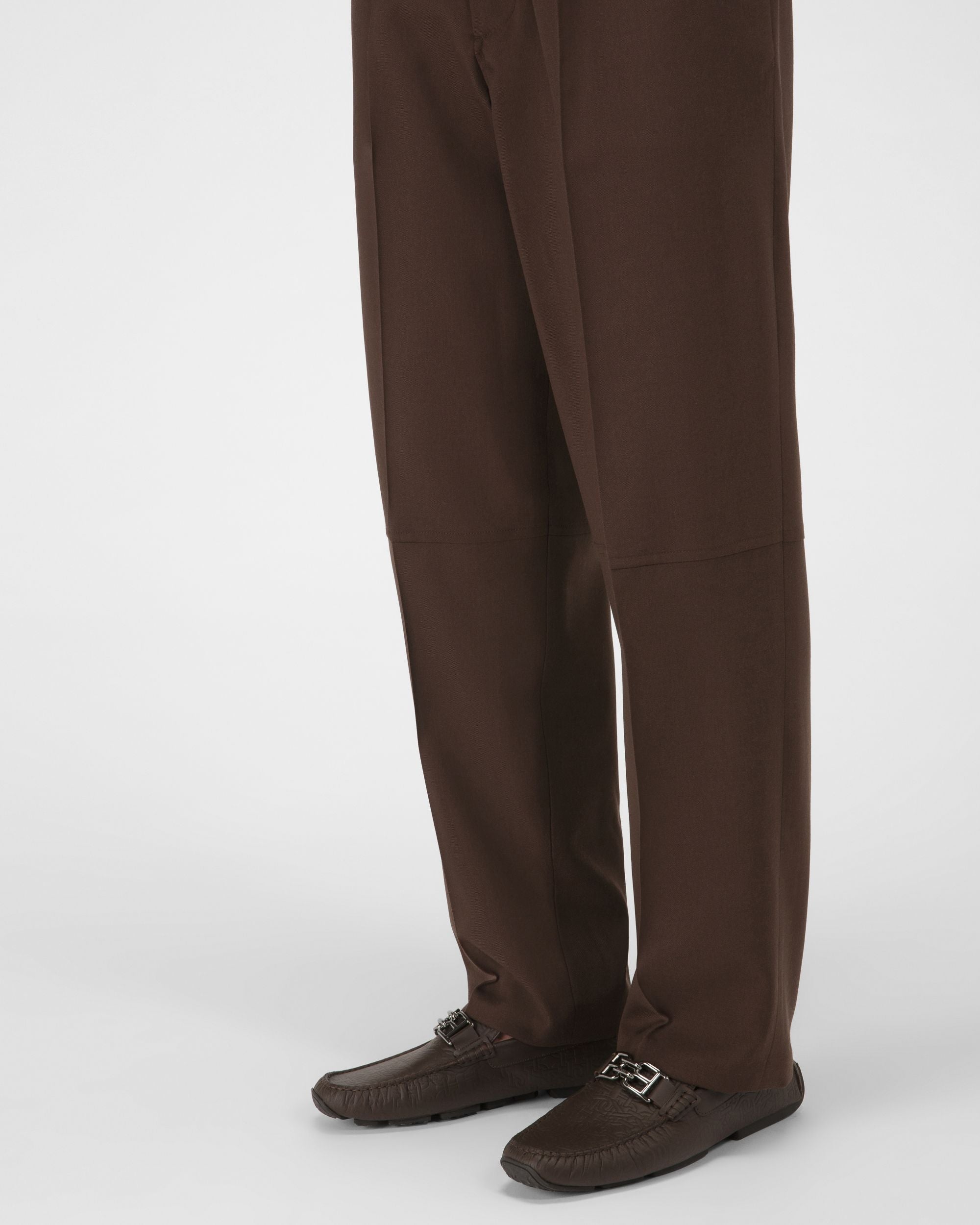 Bally Global - Parsal Drivers En Cuir Marron Ébène - Marron