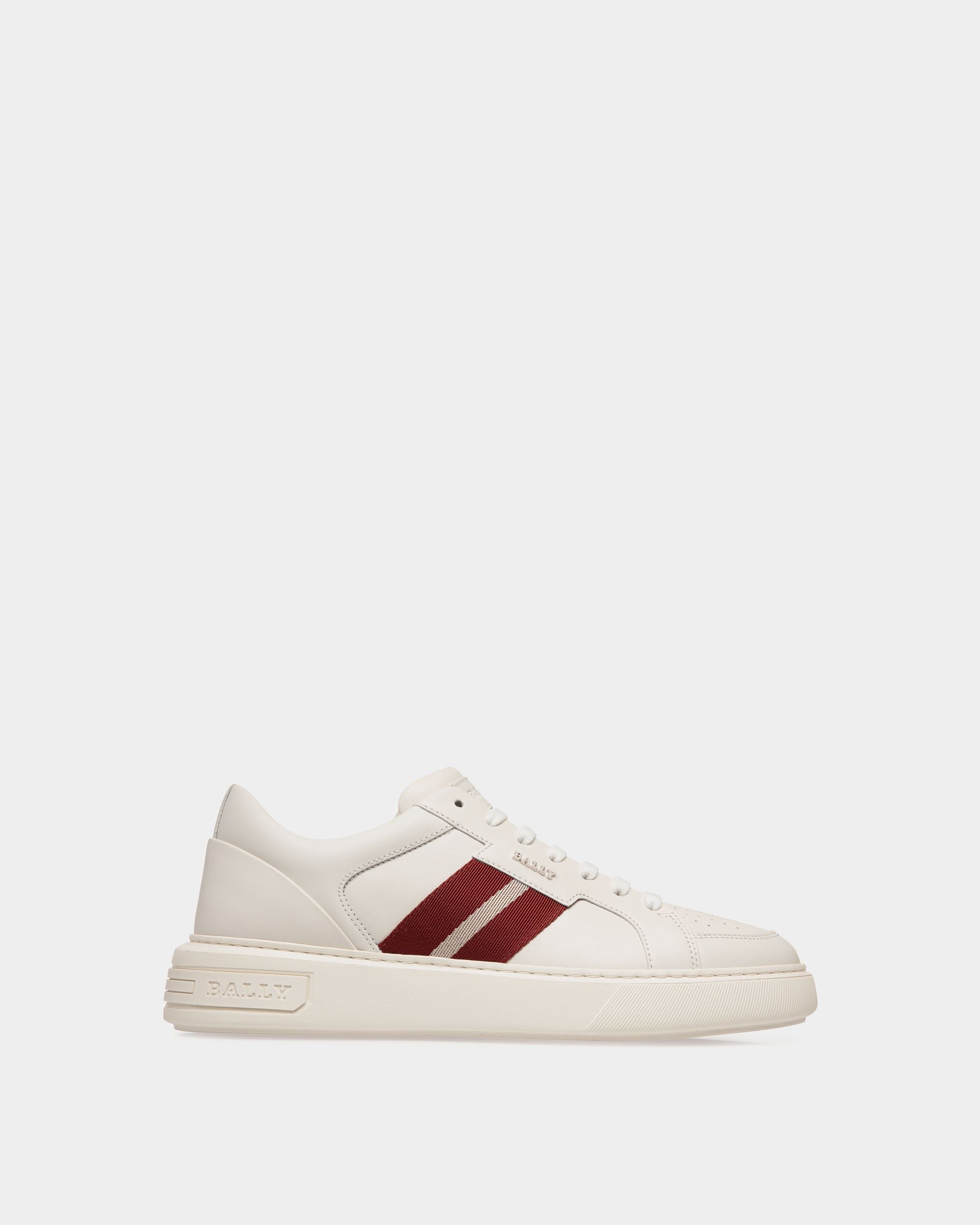 Bally Global - Moony Leather Sneakers In White - Blanc